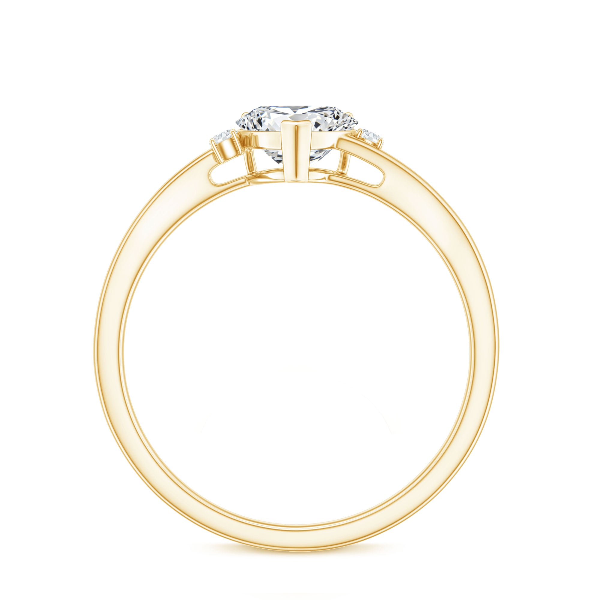 Solitaire Moissanite Heart Engagement Ring in Prong Setting D-VS1 - Rosec Jewels