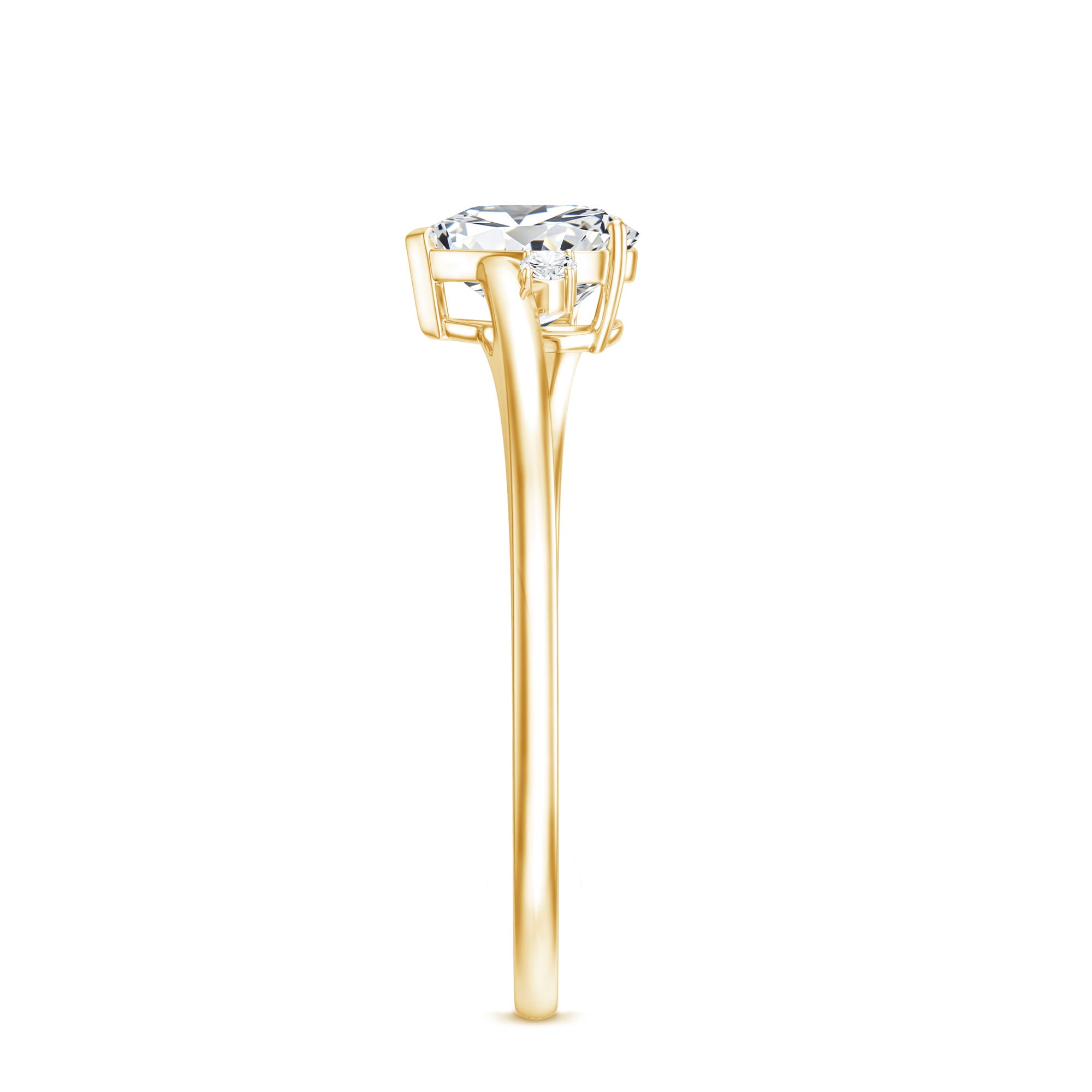 Solitaire Moissanite Heart Engagement Ring in Prong Setting D-VS1 - Rosec Jewels