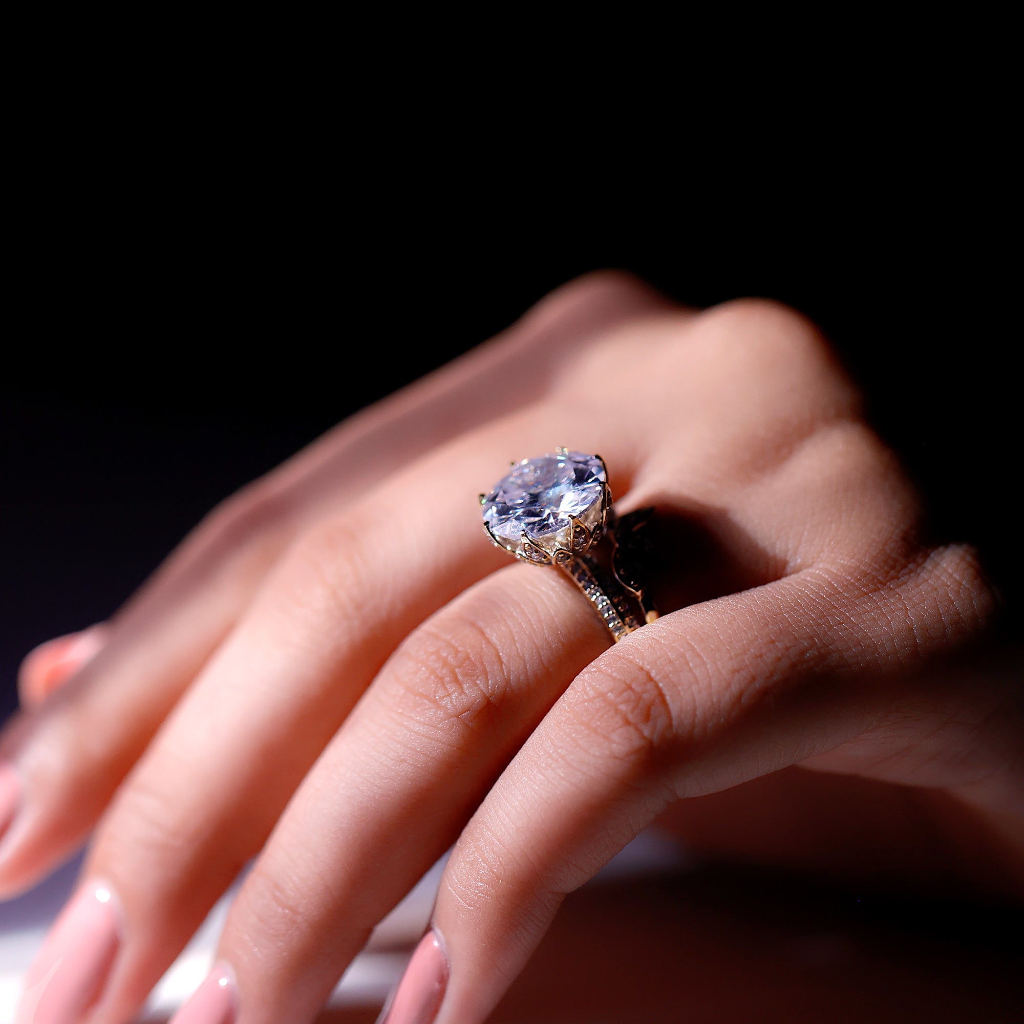 Cubic Zirconia Floral Inspired Wedding Ring Set For Women AAAA - Rosec Jewels