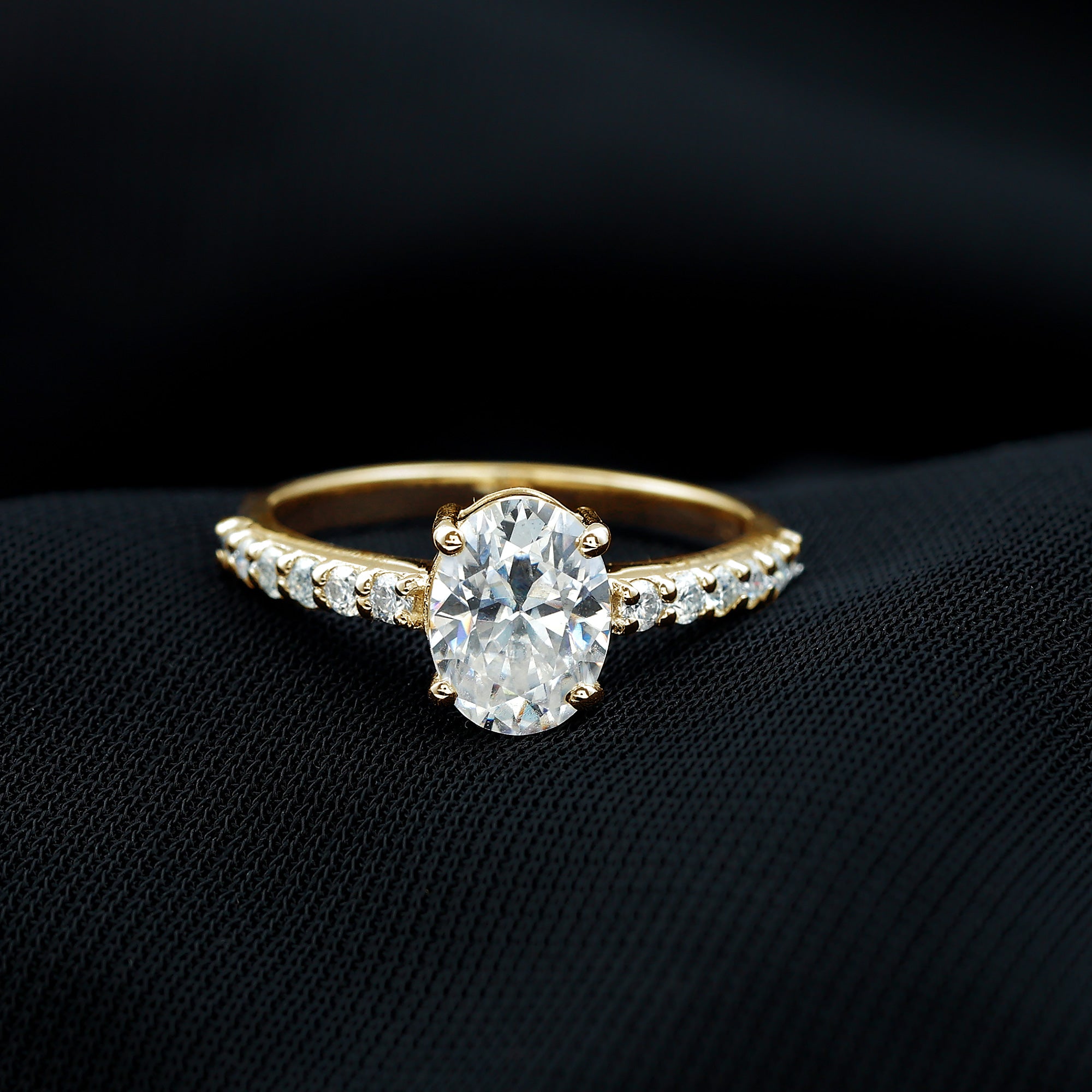Certified 6X8 MM Lab Grown Diamond Oval Engagement Ring Lab - ( EF-VS ) - Rosec Jewels