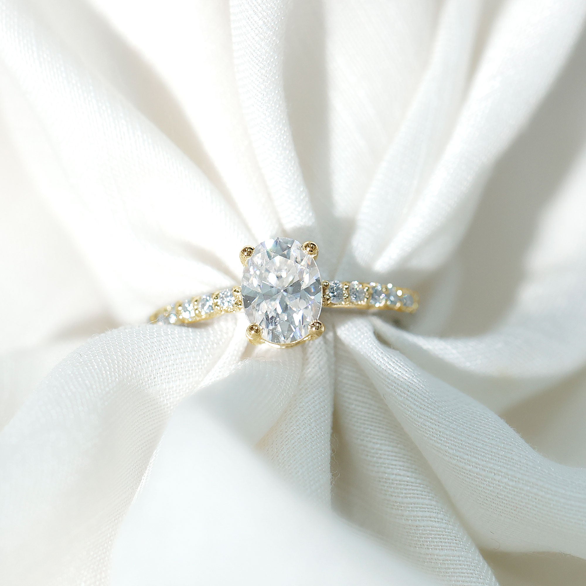 Certified 6X8 MM Lab Grown Diamond Oval Engagement Ring Lab - ( EF-VS ) - Rosec Jewels