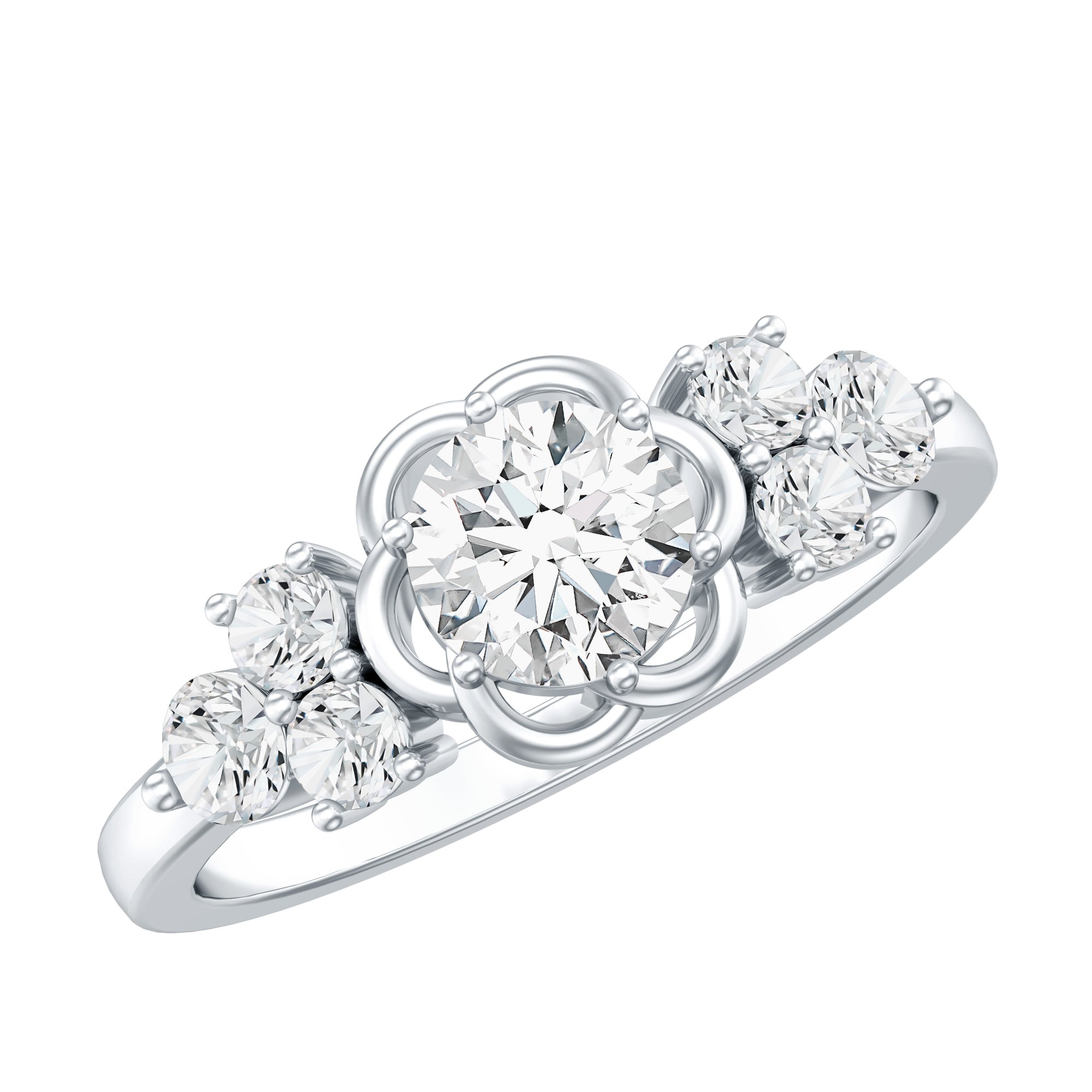 Certified 6 MM Lab Grown Diamond Engagement Ring Lab - ( EF-VS ) - Rosec Jewels