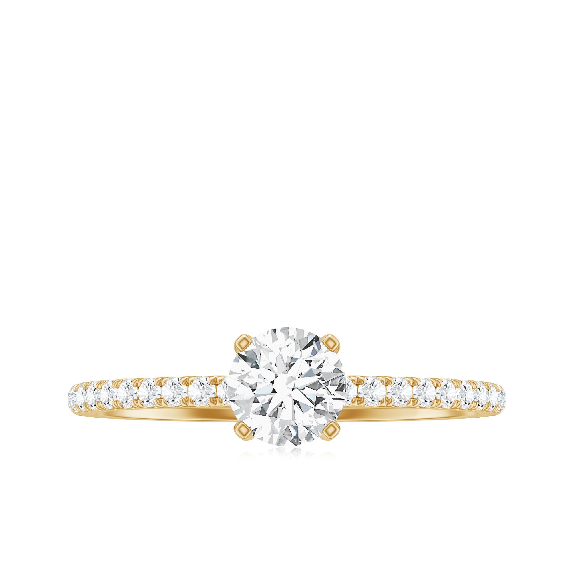 Rosec Jewels-Lab Grown Diamond 5 MM Solitaire Engagement Ring with Side Stones