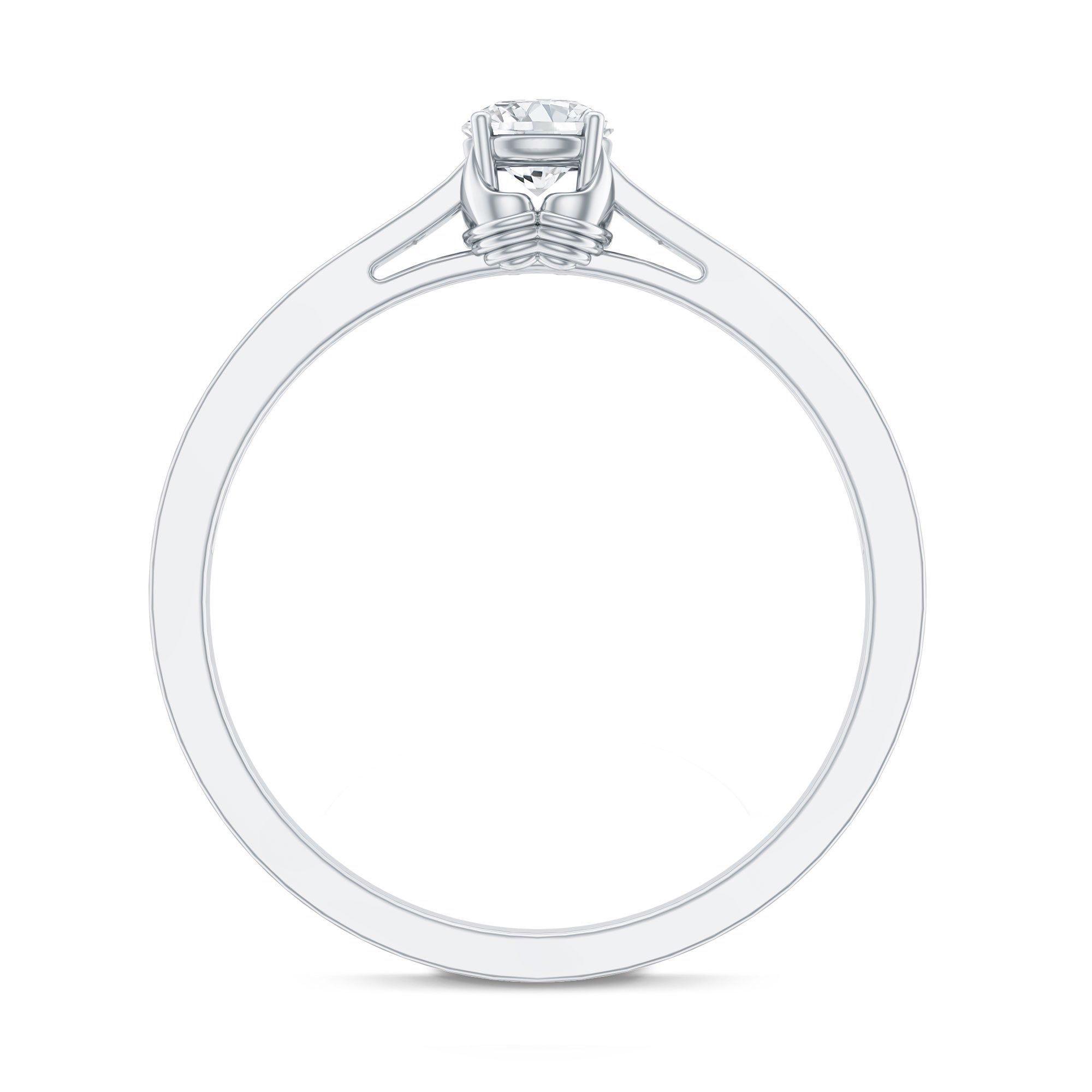 Certified Lab Grown Diamond Minimalistic Engagement Ring Lab - ( EF-VS ) - Rosec Jewels