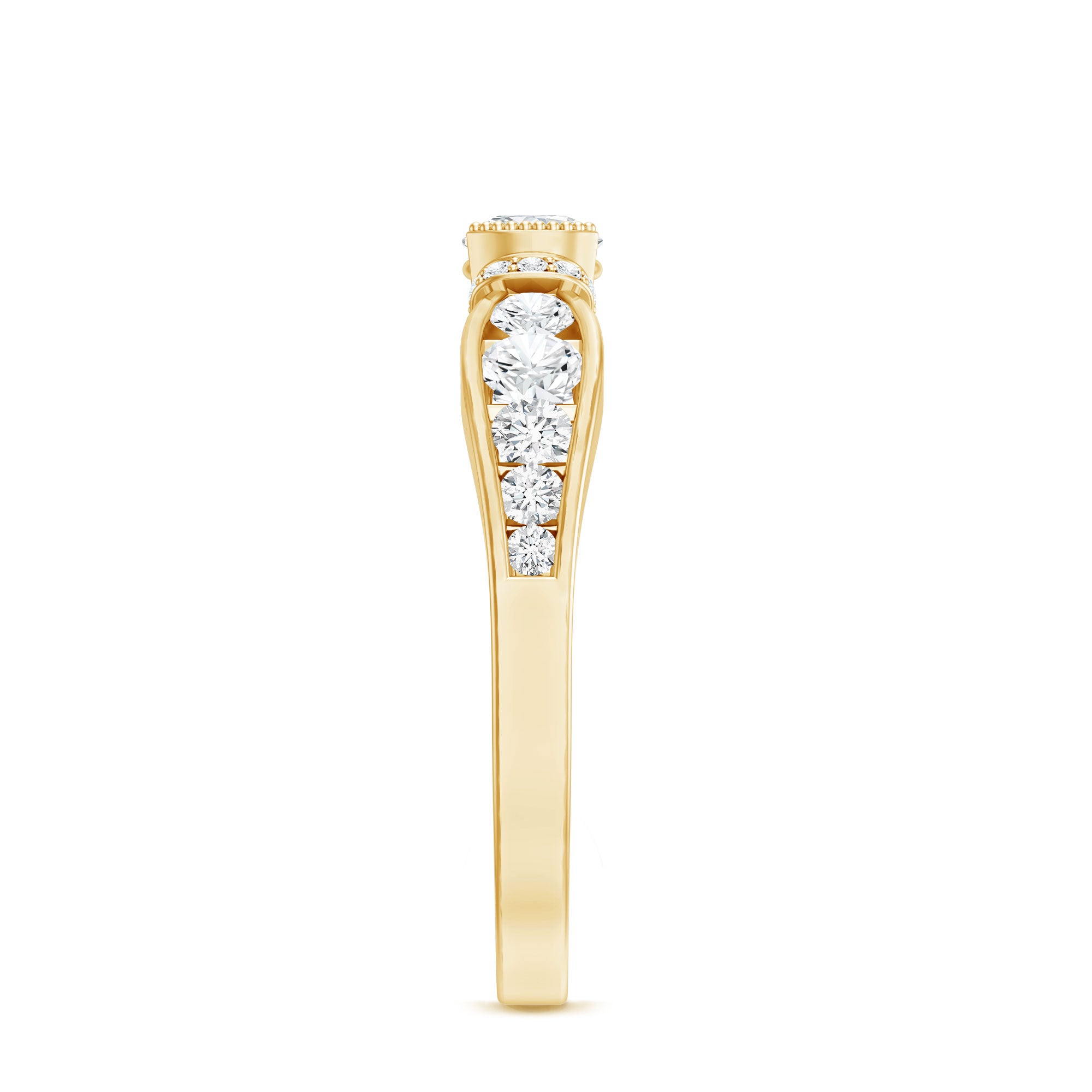 Certified Lab Grown Diamond Minimalist Engagement Ring Lab - ( EF-VS ) - Rosec Jewels