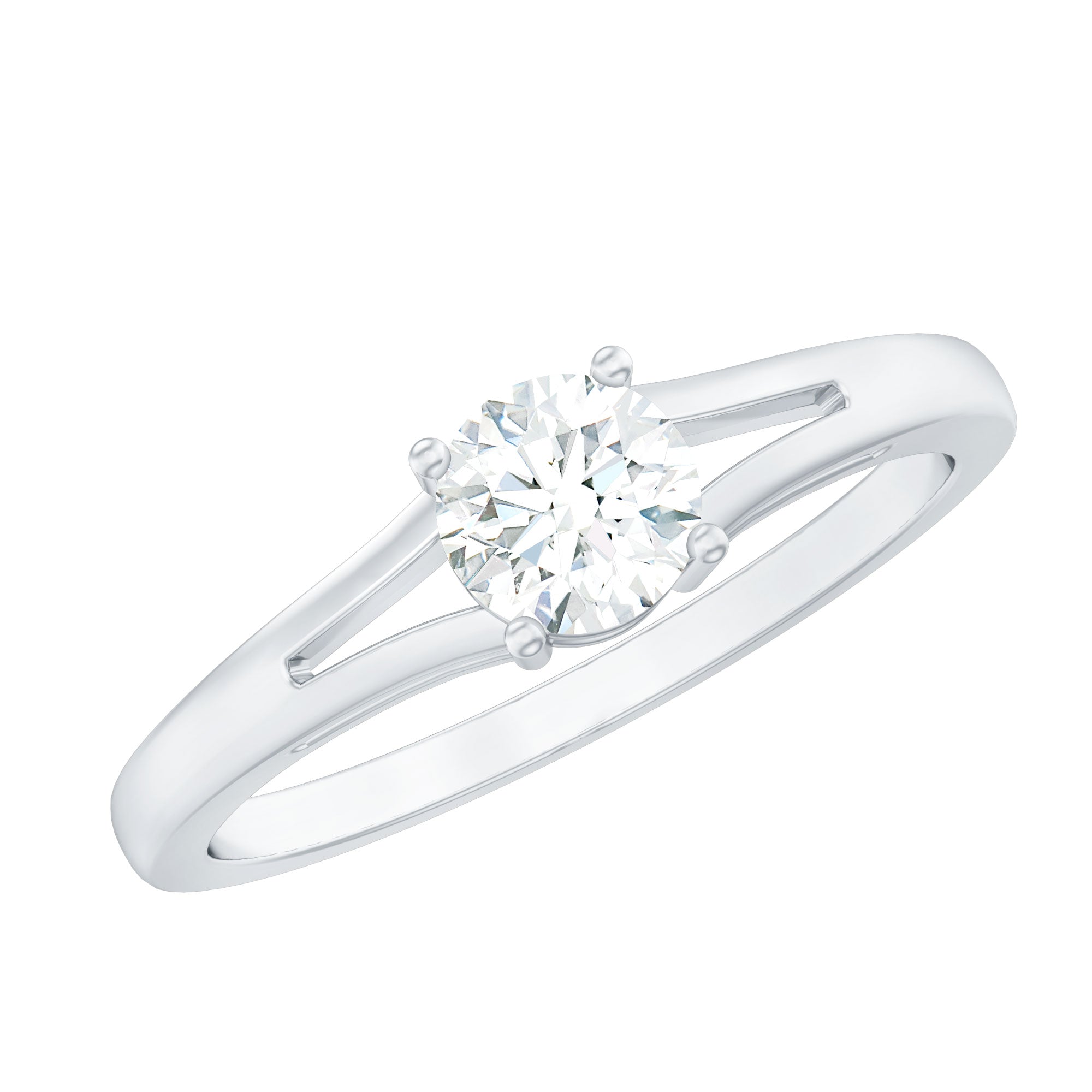 Lab Grown Diamond 5 MM Solitaire Promise Ring With Split Shank