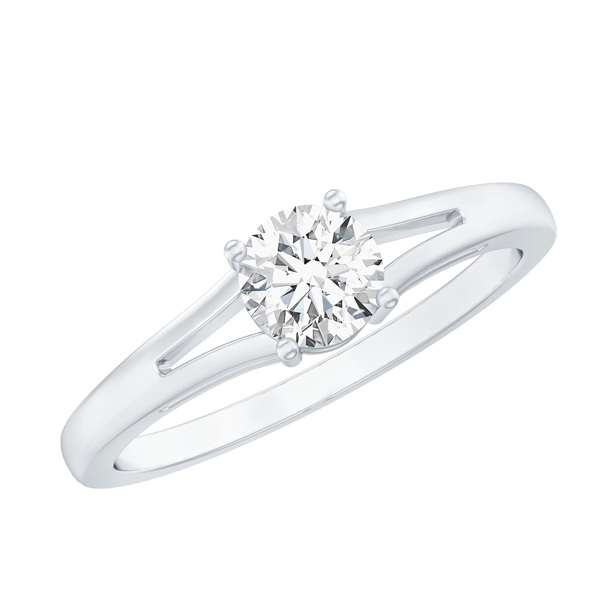 Lab Grown Diamond 5 MM Solitaire Promise Ring With Split Shank