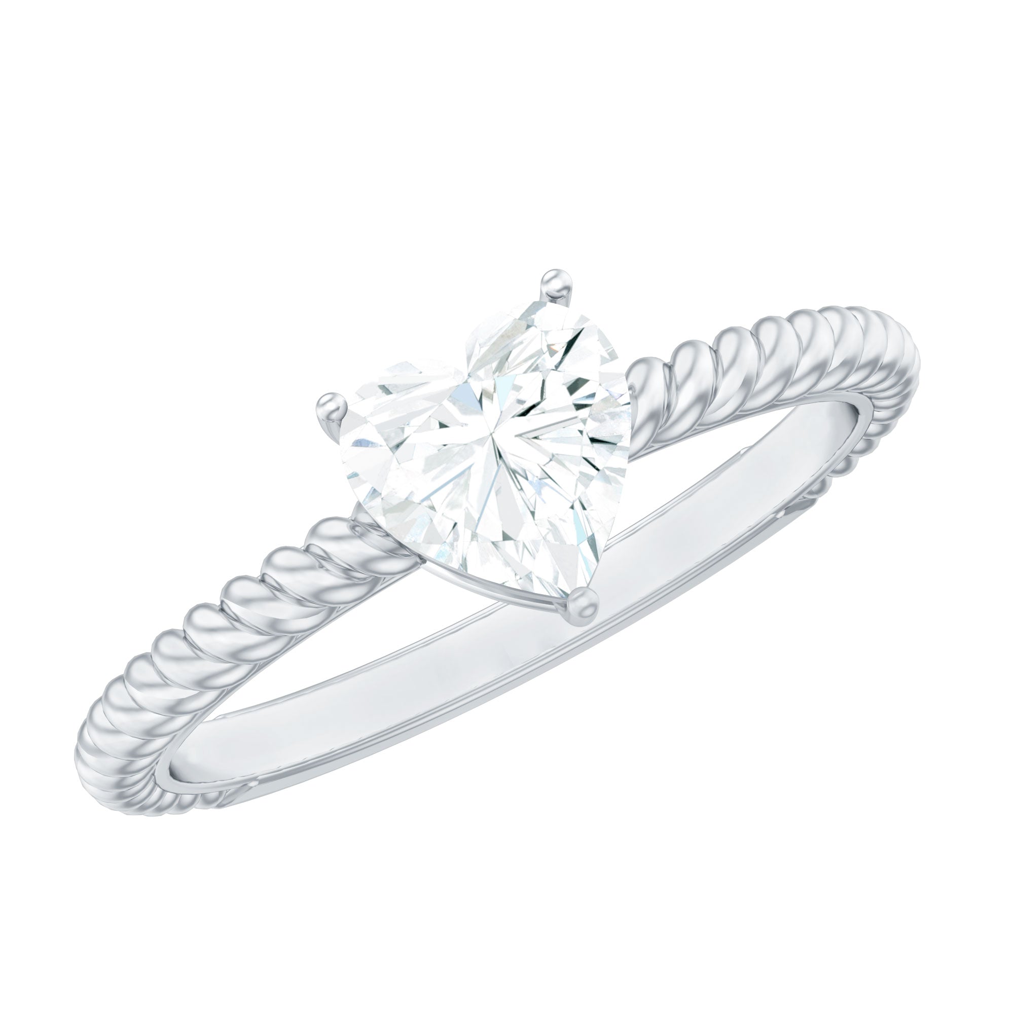 Certified 5 MM Heart Lab Grown Diamond Solitaire Promise Ring