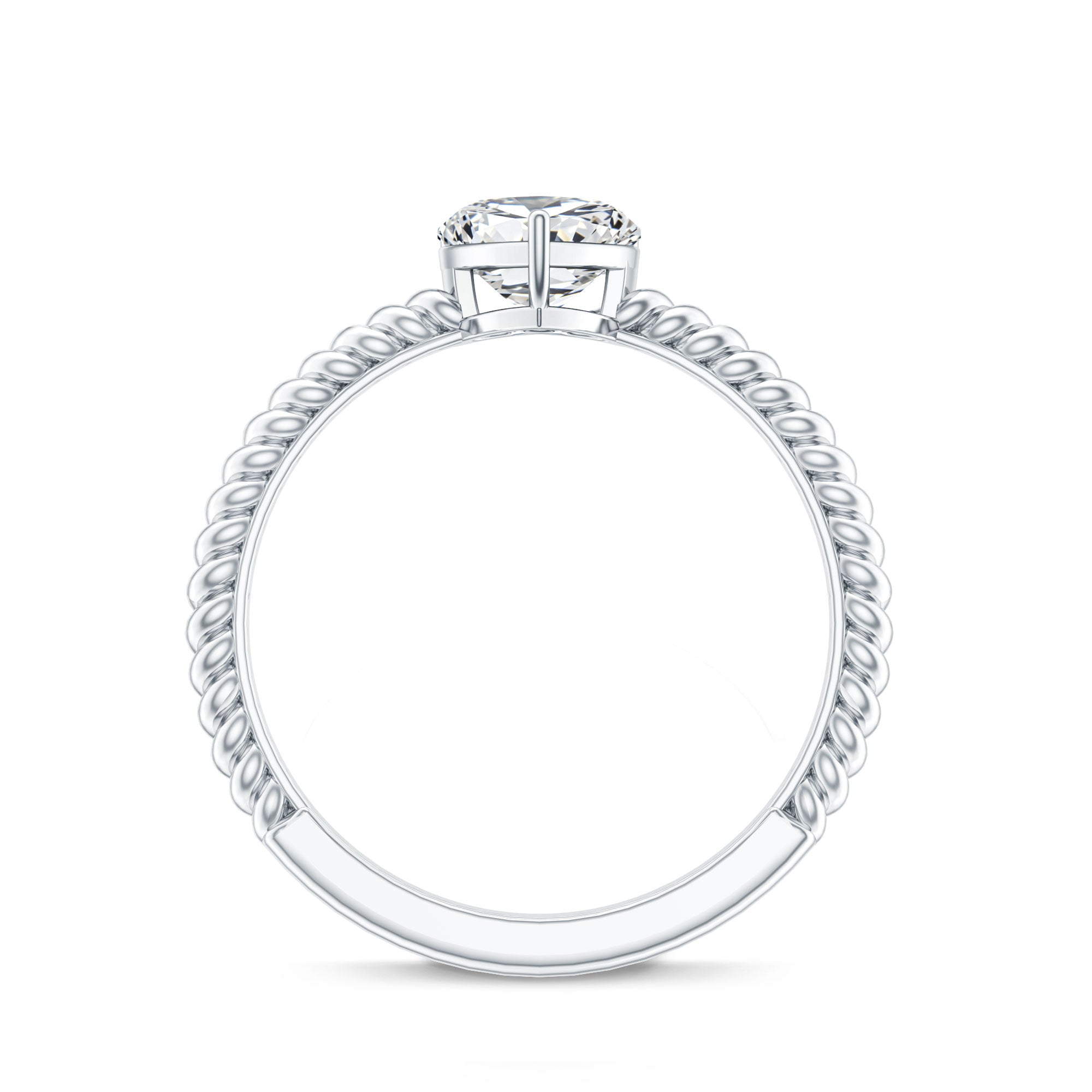Certified 5 MM Heart Lab Grown Diamond Solitaire Promise Ring Lab - ( EF-VS ) - Rosec Jewels
