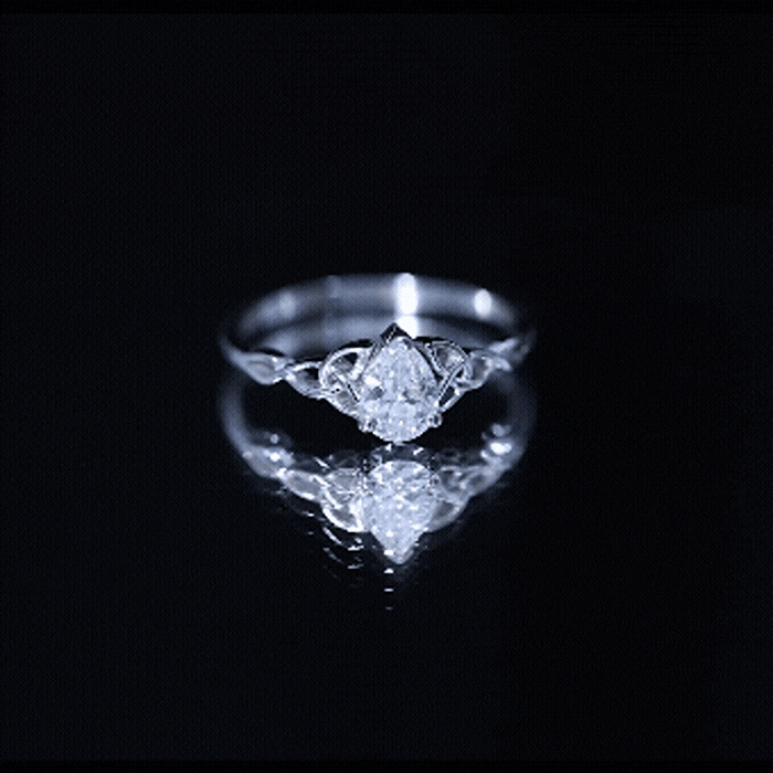 0.6 Carat Lab Grown Diamond Teardrop Solitaire Engagement Ring Lab - ( EF-VS ) - Rosec Jewels