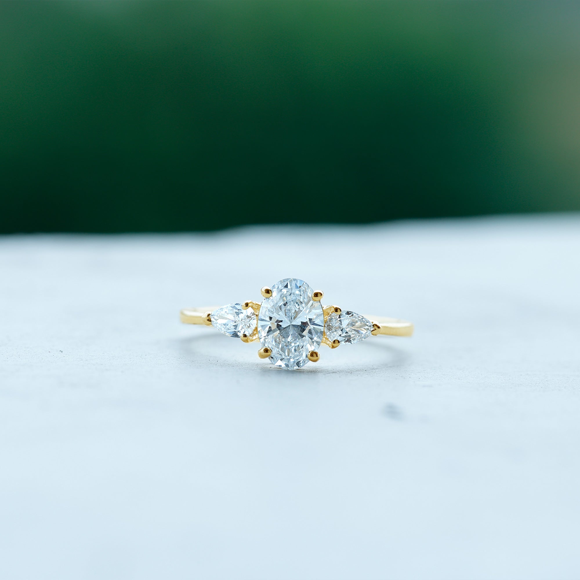 Rosec Jewels-Lab Grown Diamond Past Present Future Engagement Ring For Women