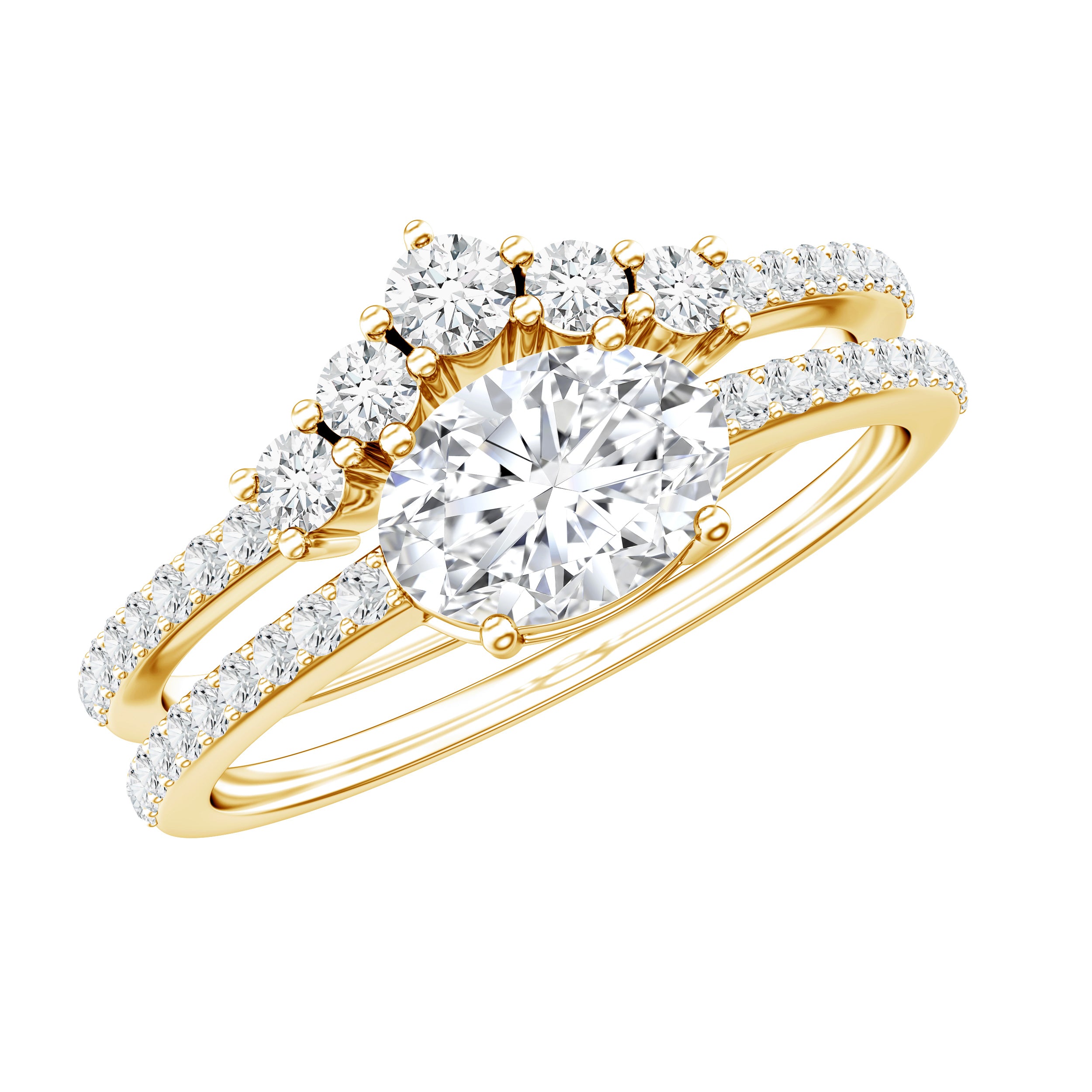 Certified 5X7 MM Lab Grown Diamond Engagement Ring Enhancer Lab - ( EF-VS ) - Rosec Jewels