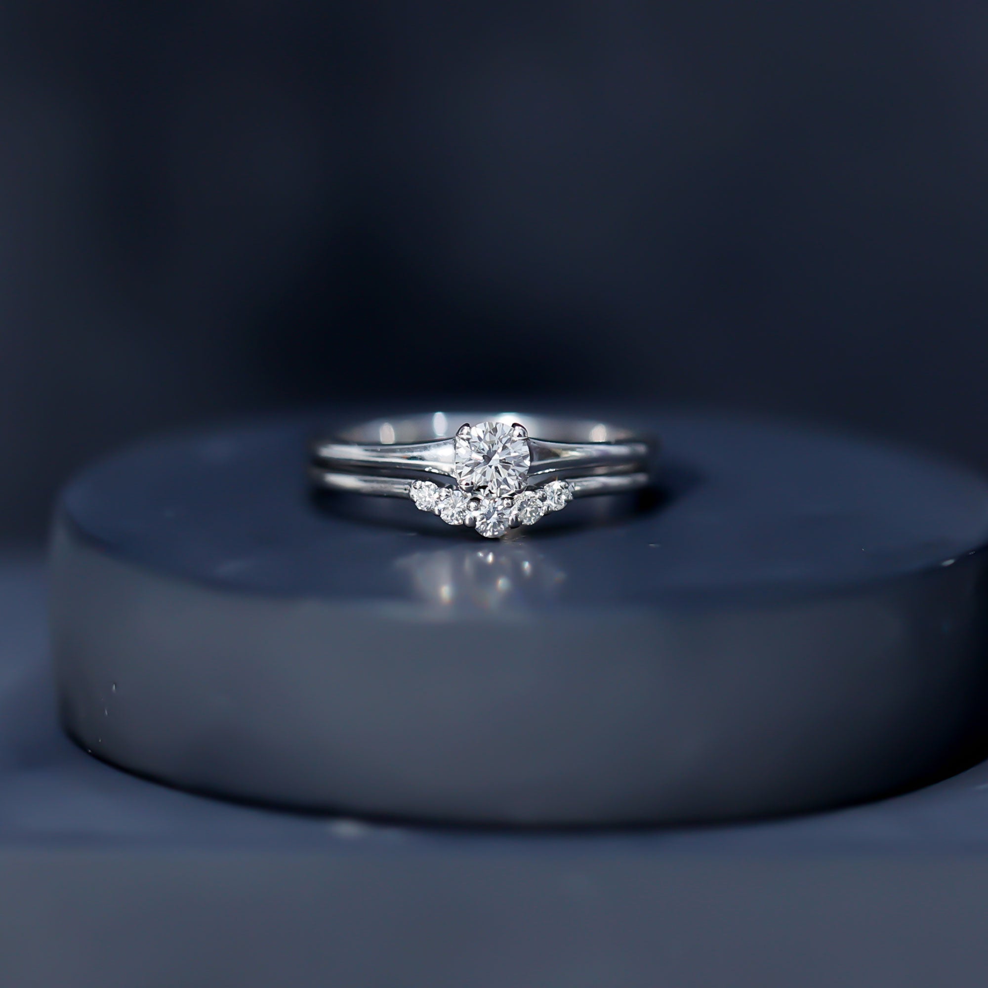 Lab Grown Diamond Minimal Engagement Ring With Enhancer Lab - ( EF-VS ) - Rosec Jewels