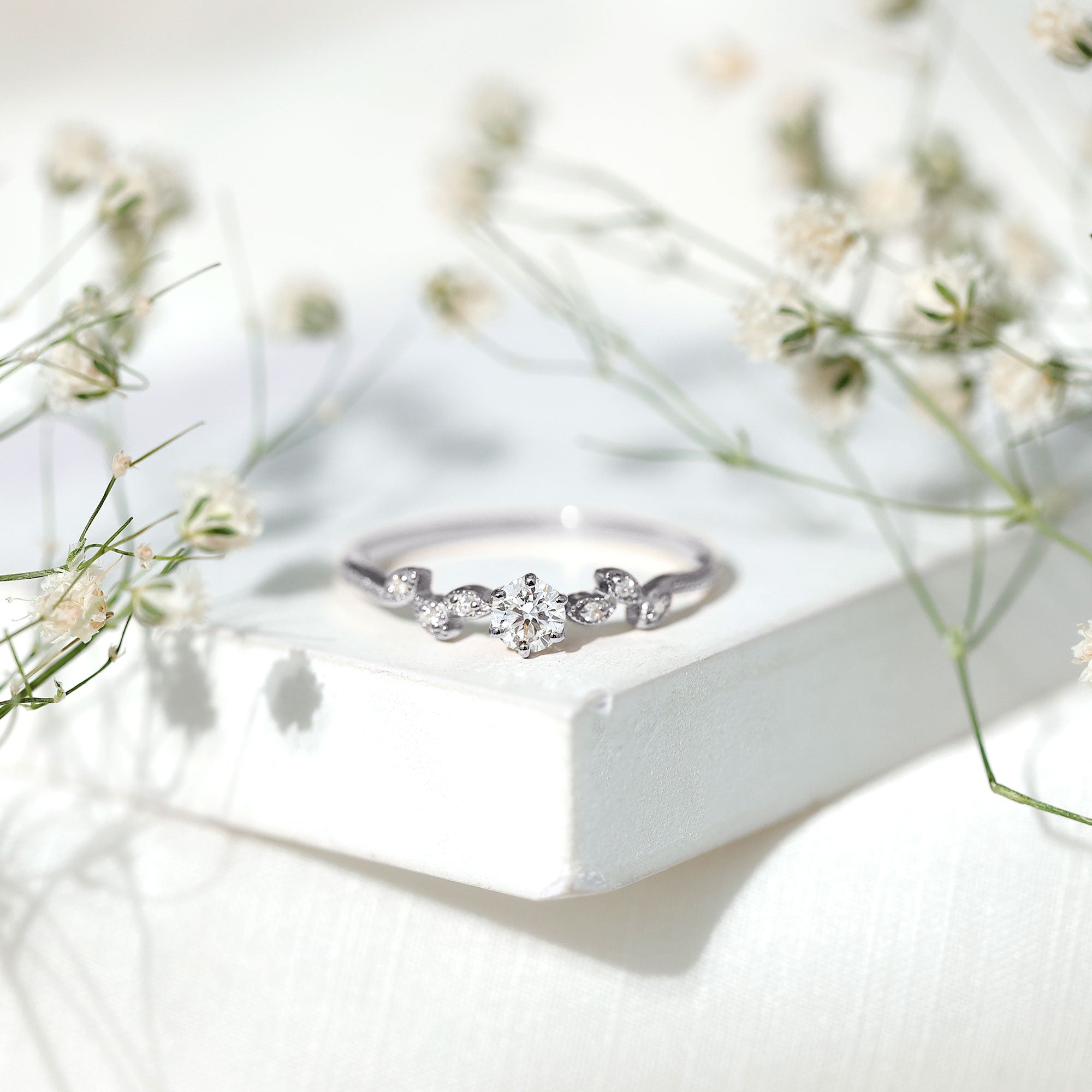 Certified Lab Grown Diamond Minimalist Promise Ring Lab - ( EF-VS ) - Rosec Jewels