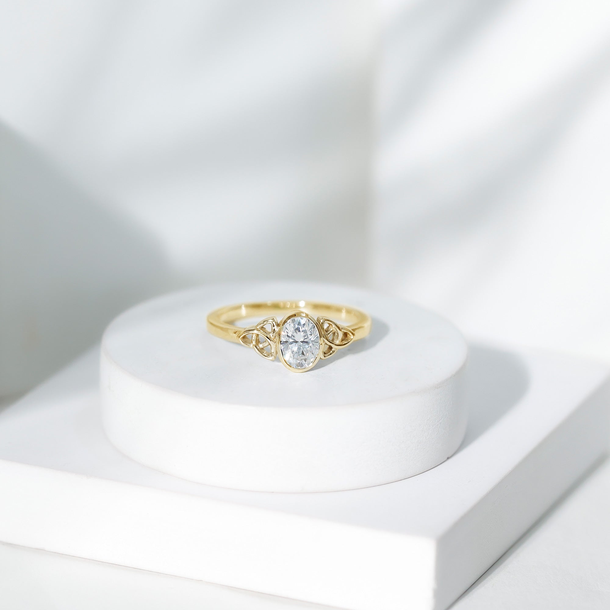 5X7 MM Oval Lab Grown Diamond Celtic Knot Engagement Ring Lab - ( EF-VS ) - Rosec Jewels