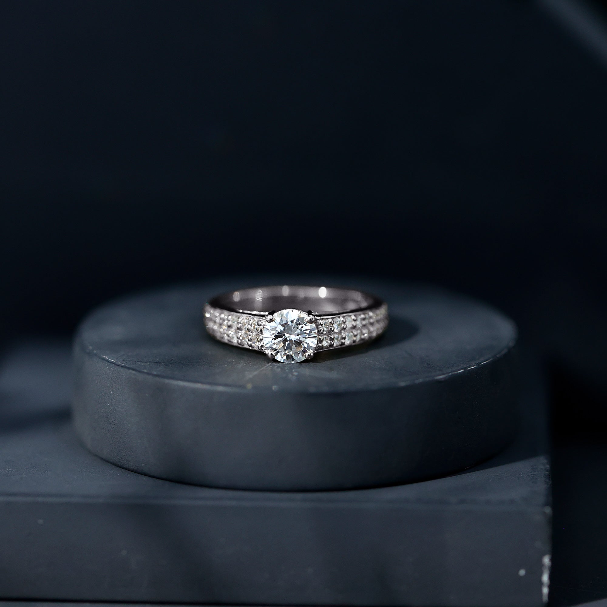 Rosec Jewels-Certified Lab Grown Diamond 1Ct Engagement Ring With Side Stones