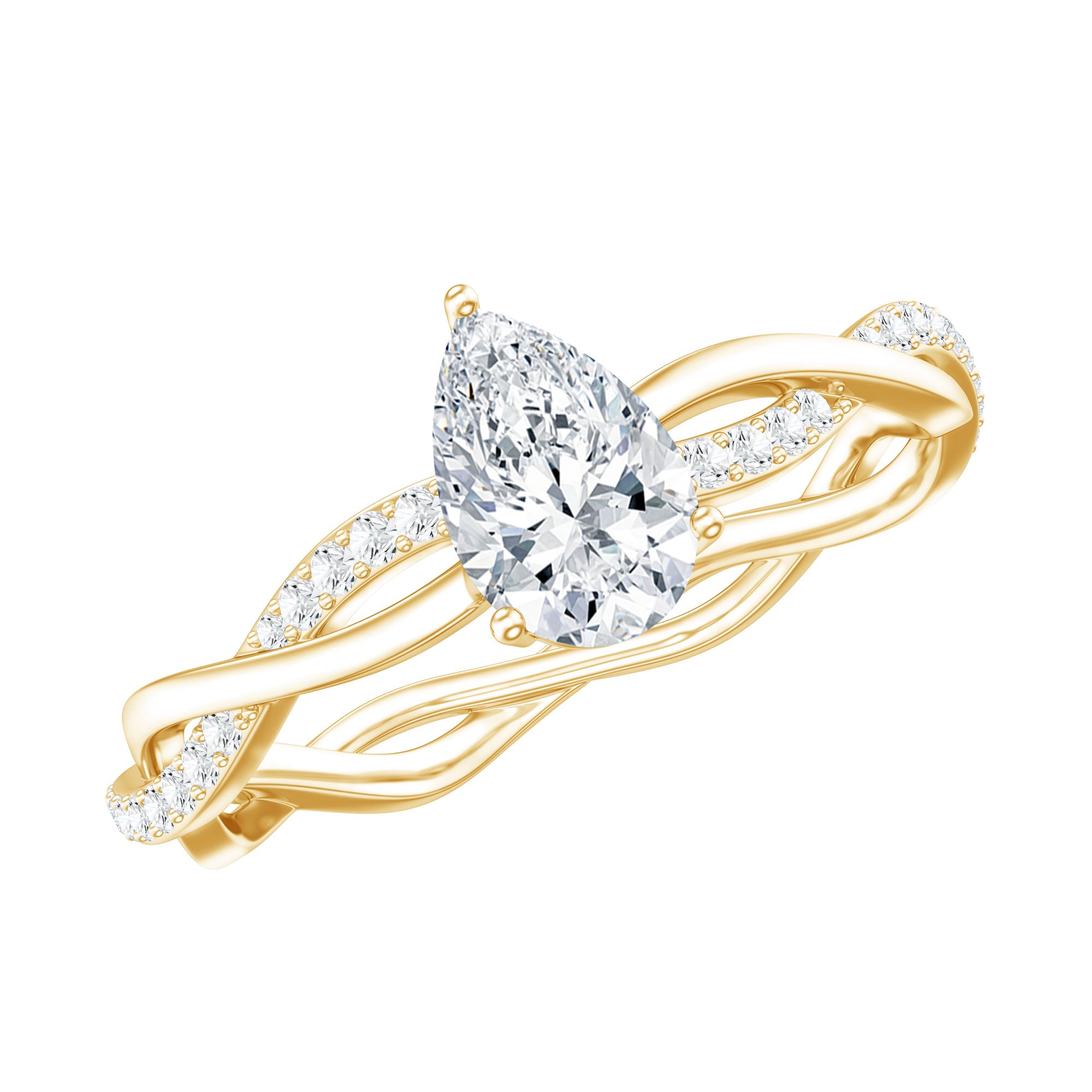 Lab Grown Diamond 5X7 MM Pear Shaped Engagement Ring Lab - ( EF-VS ) - Rosec Jewels