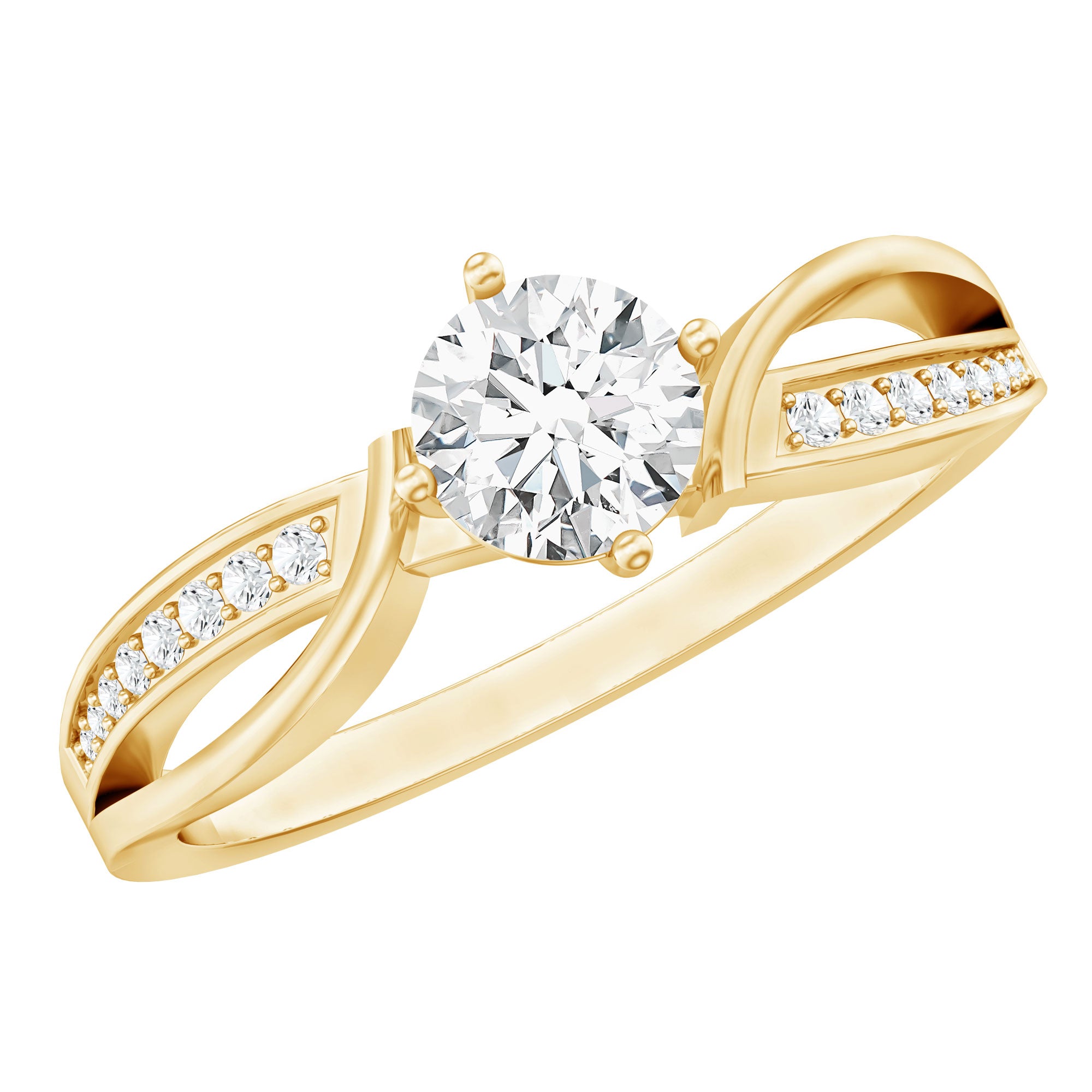 Certified Lab Grown Diamond 5 MM Infinity Engagement Ring Lab - ( EF-VS ) - Rosec Jewels