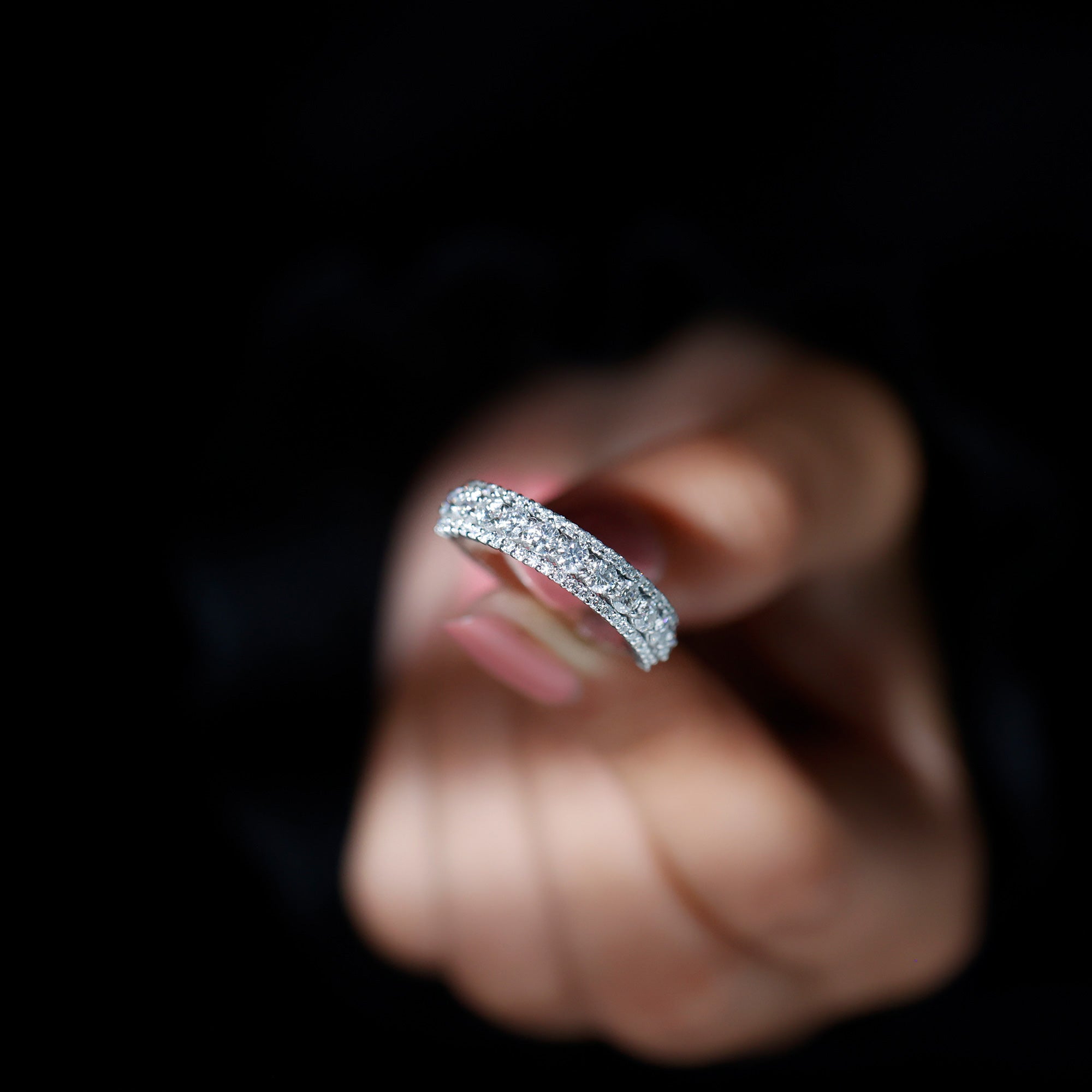 Classic Lab Grown Diamond Half Eternity Wedding Band for Women Lab - ( EF-VS ) - Rosec Jewels