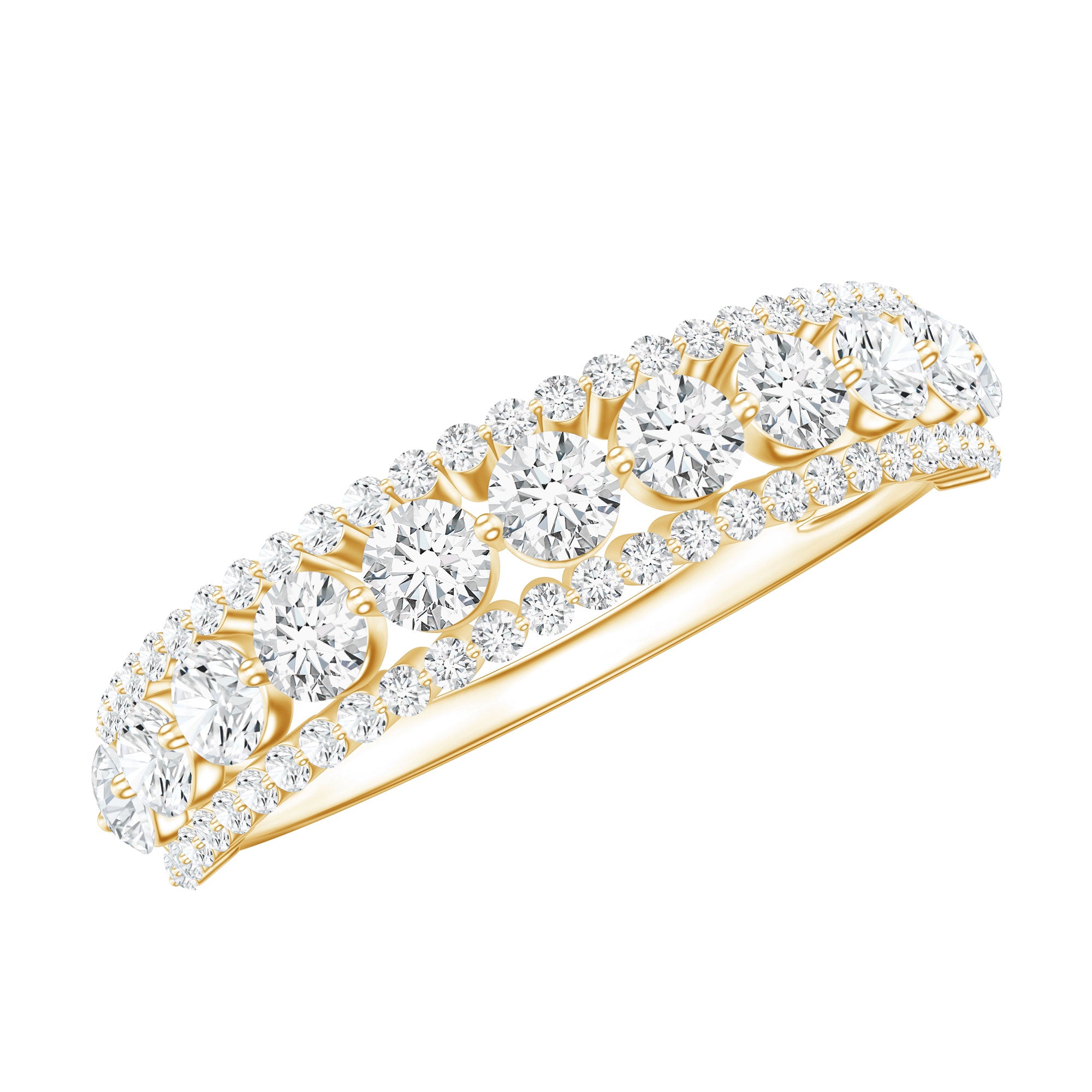 Classic Lab Grown Diamond Half Eternity Wedding Band for Women Lab - ( EF-VS ) - Rosec Jewels