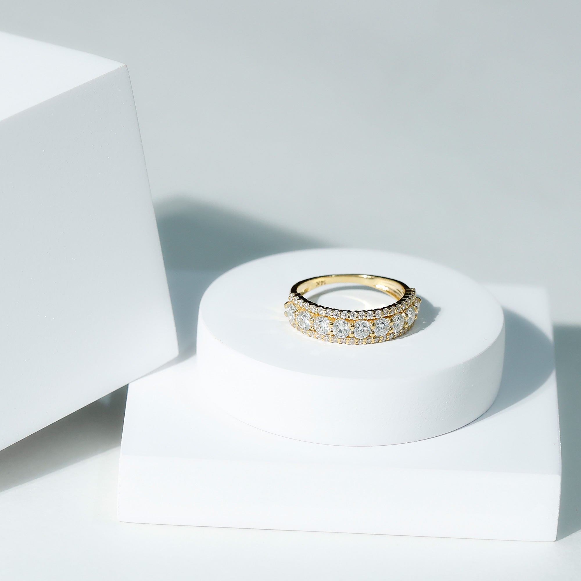 Classic Lab Grown Diamond Half Eternity Wedding Band for Women Lab - ( EF-VS ) - Rosec Jewels