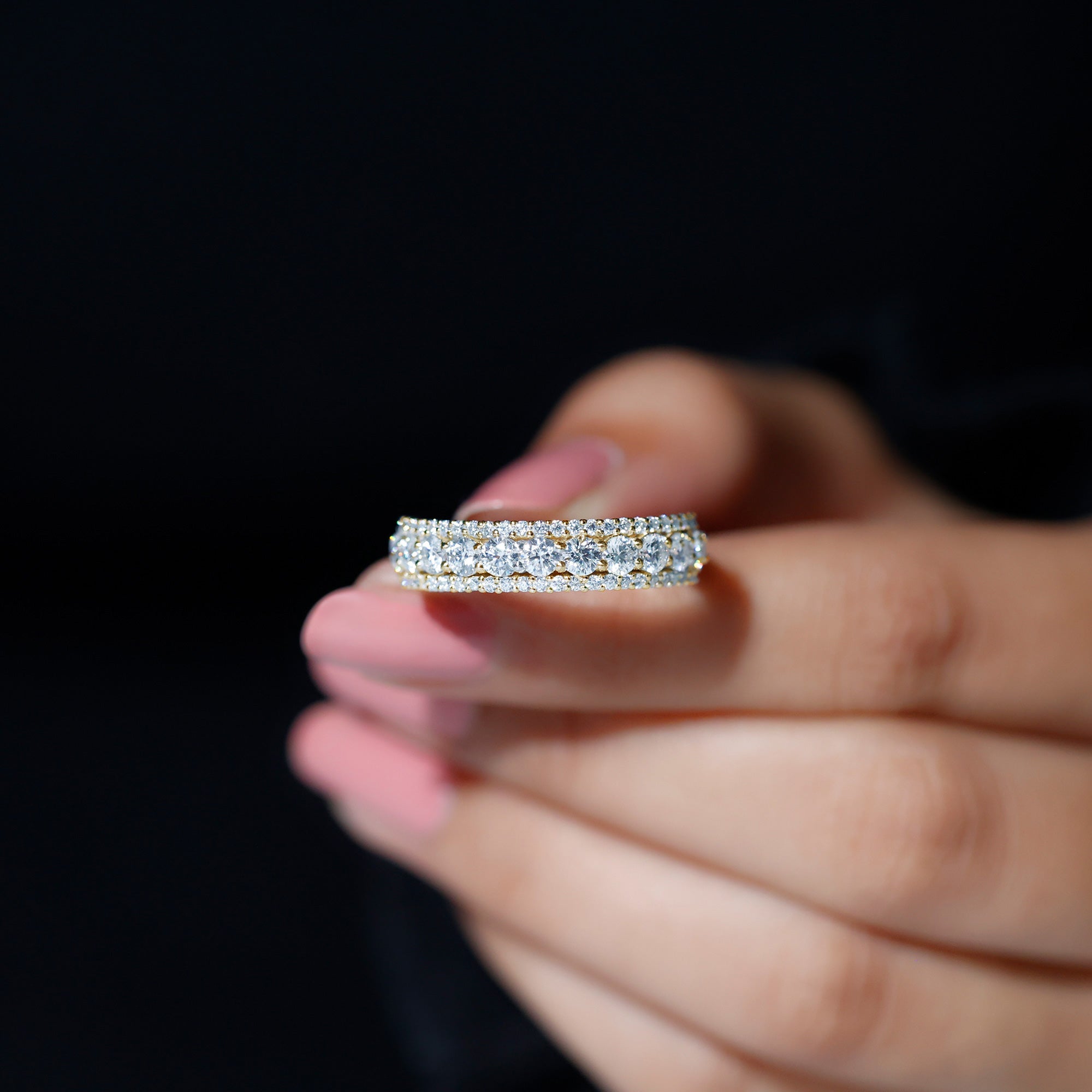 Classic Lab Grown Diamond Half Eternity Wedding Band for Women Lab - ( EF-VS ) - Rosec Jewels