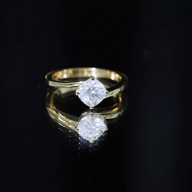 Certified 6 MM Cushion Lab Grown Diamond Solitaire Engagement Ring Lab - ( EF-VS ) - Rosec Jewels