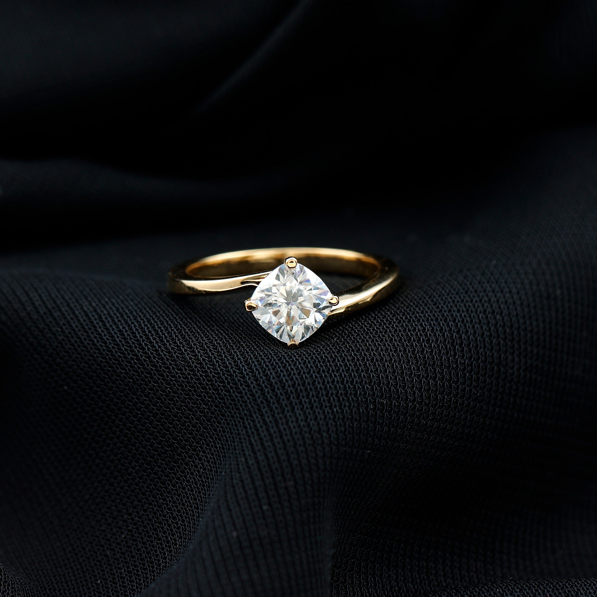 Certified 6 MM Cushion Lab Grown Diamond Solitaire Engagement Ring Lab - ( EF-VS ) - Rosec Jewels