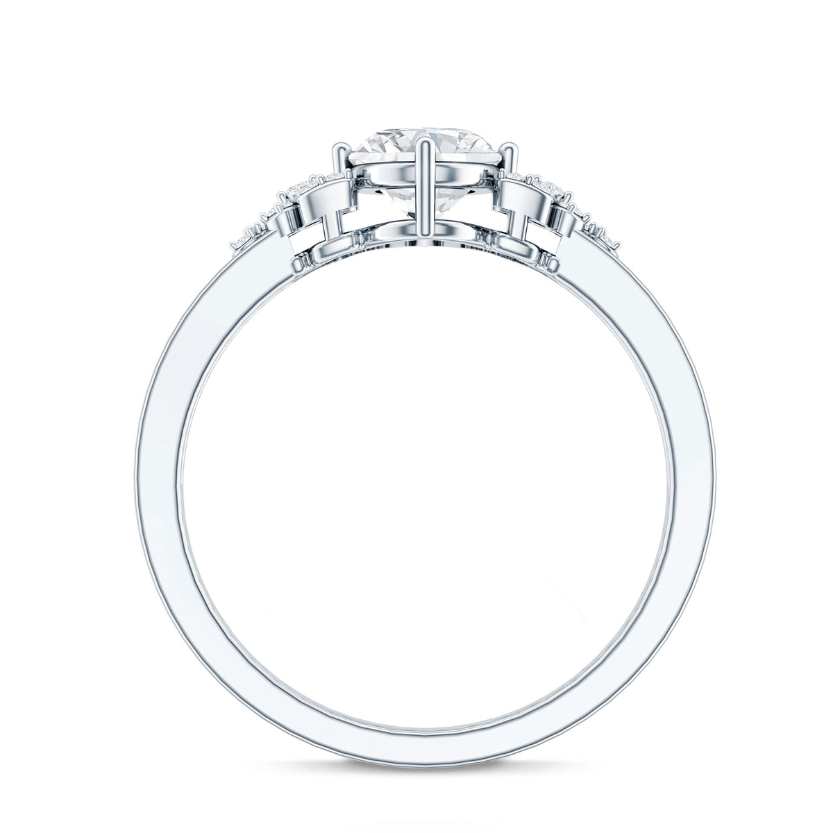 IGI Certified 1 Carat Lab Grown Oval Diamond Designer Engagement Ring Lab - ( E-VS1 ) - Rosec Jewels
