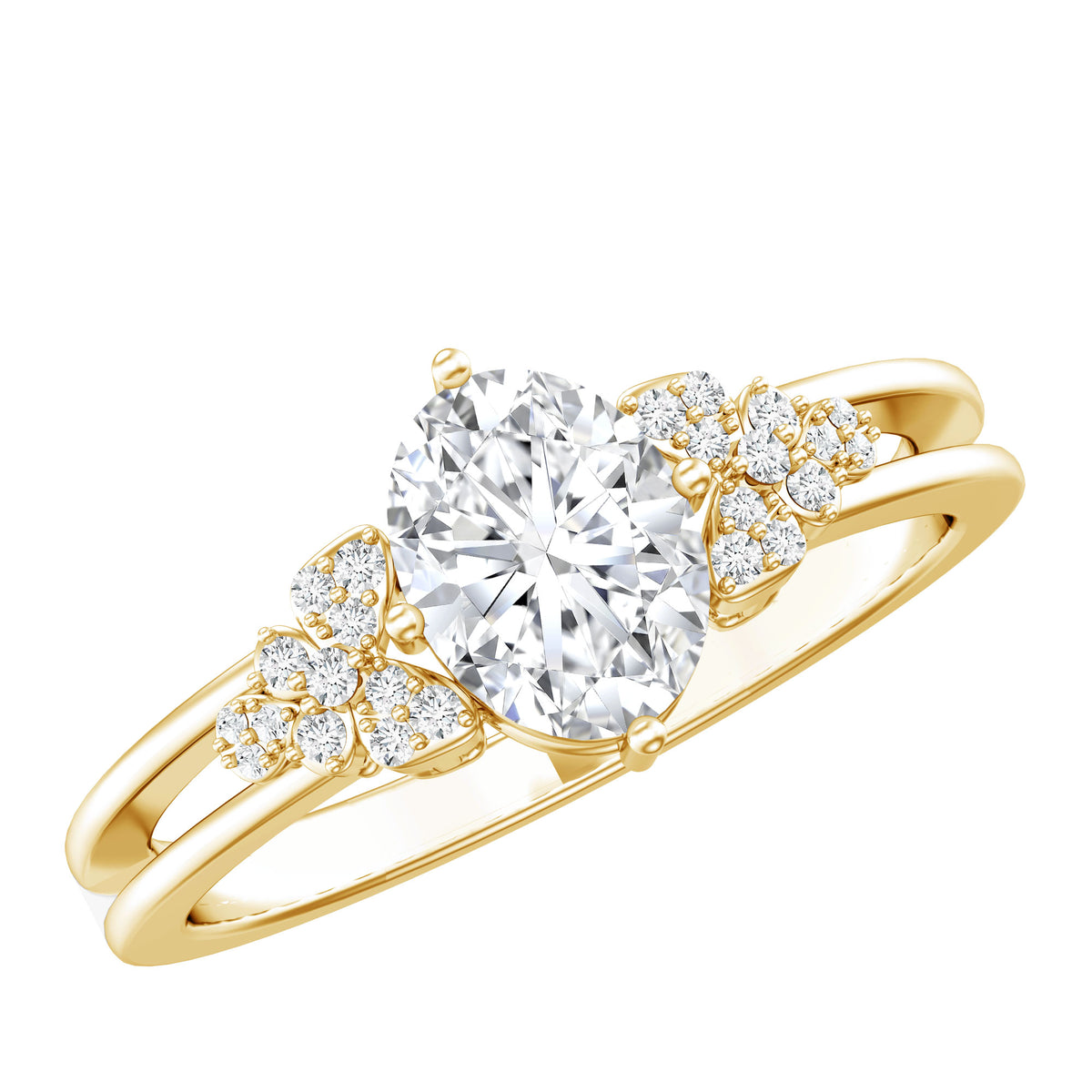 IGI Certified 1 Carat Lab Grown Oval Diamond Designer Engagement Ring Lab - ( E-VS1 ) - Rosec Jewels