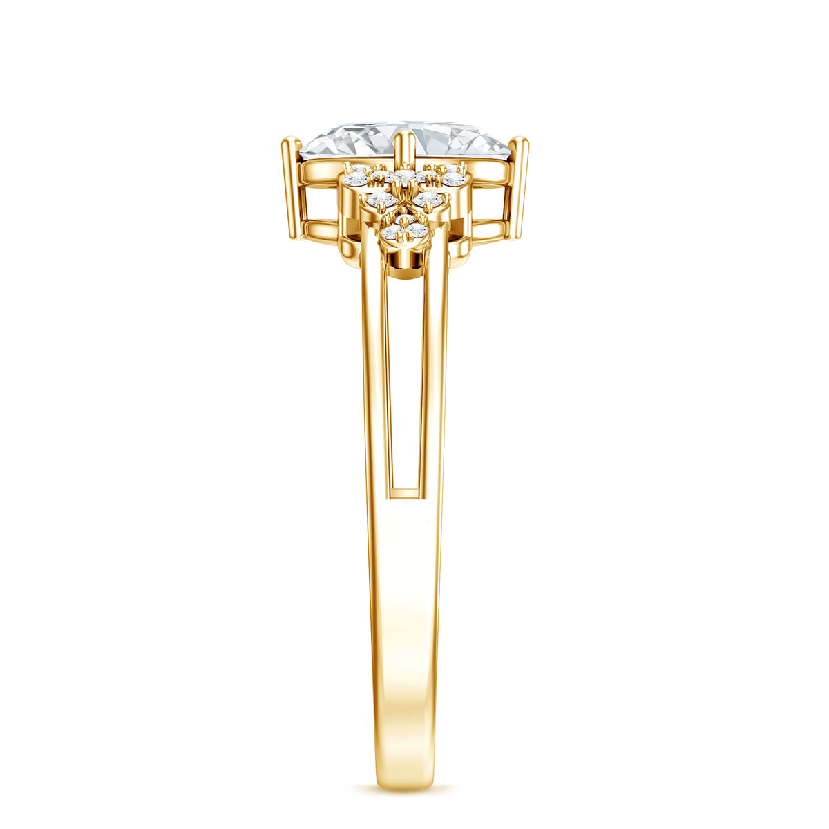 IGI Certified 1 Carat Lab Grown Oval Diamond Designer Engagement Ring Lab - ( E-VS1 ) - Rosec Jewels