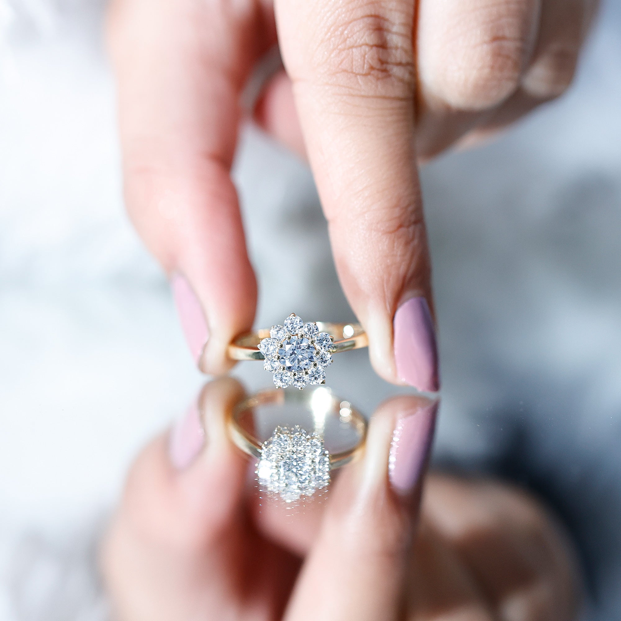 Rosec Jewels-Lab Grown Diamond Nature Engagement Ring