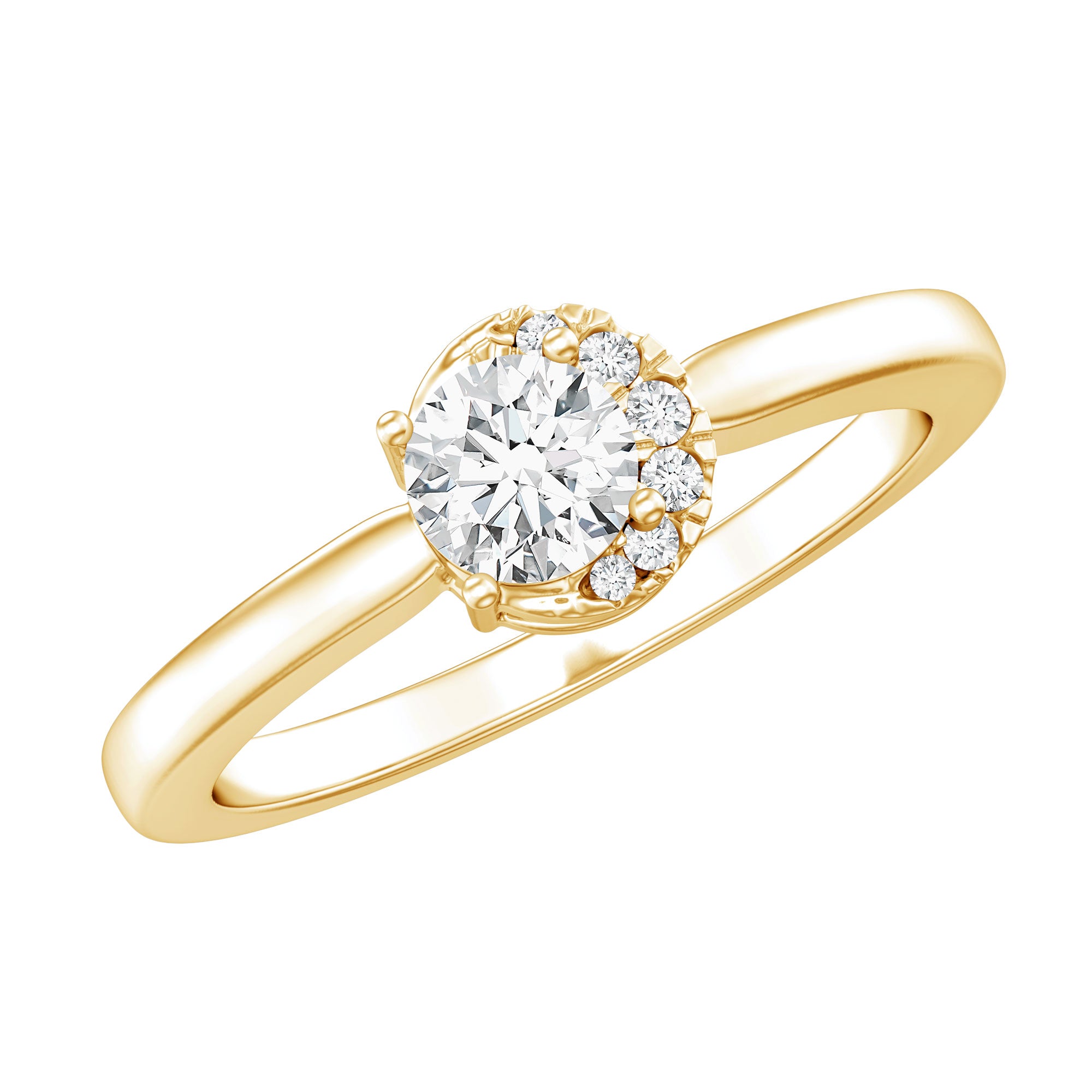 Rosec Jewels-5 MM Certified Lab Grown Diamond Solitaire Promise Ring