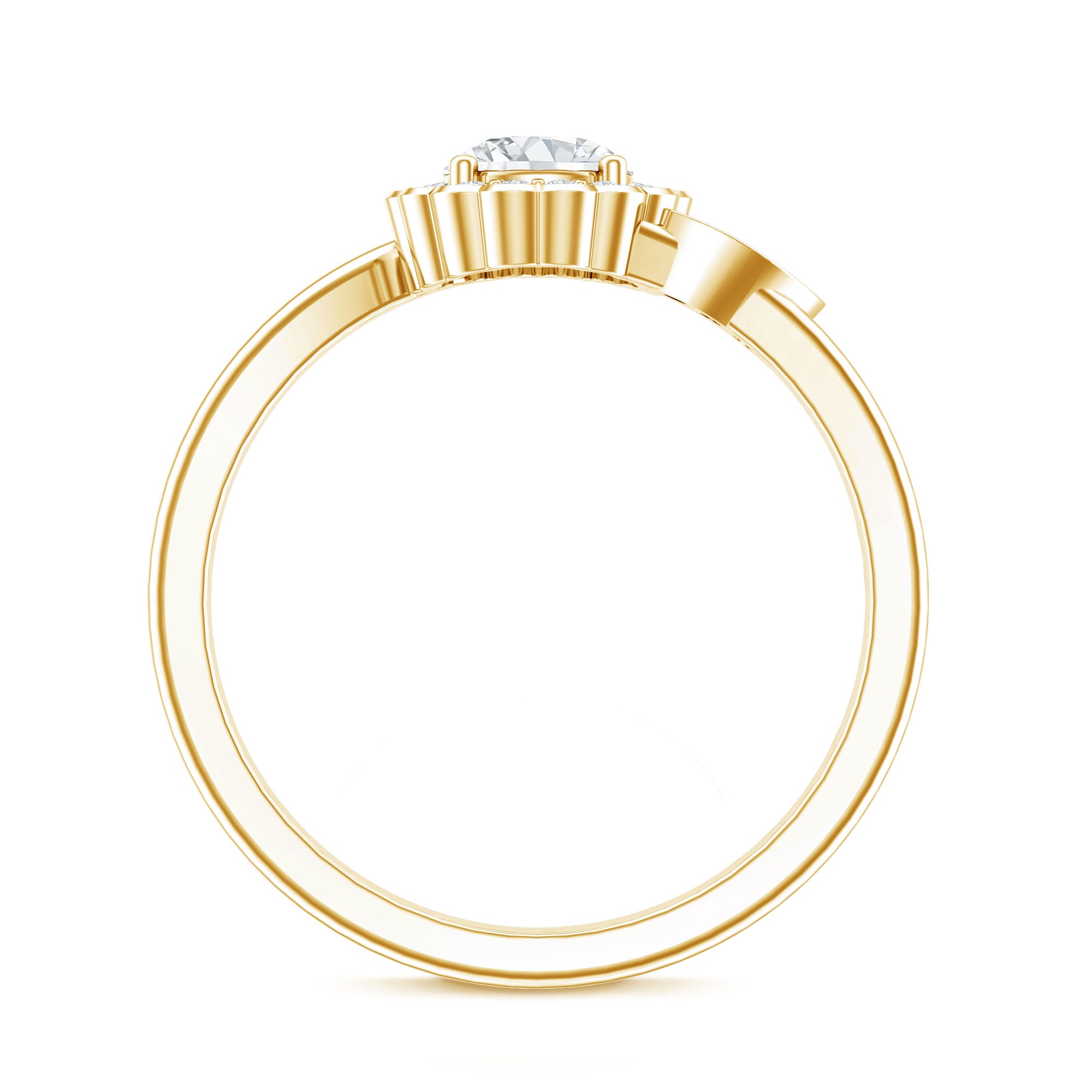 Certified 5 MM Lab Grown Diamond Floral Engagement Ring Lab - ( EF-VS ) - Rosec Jewels