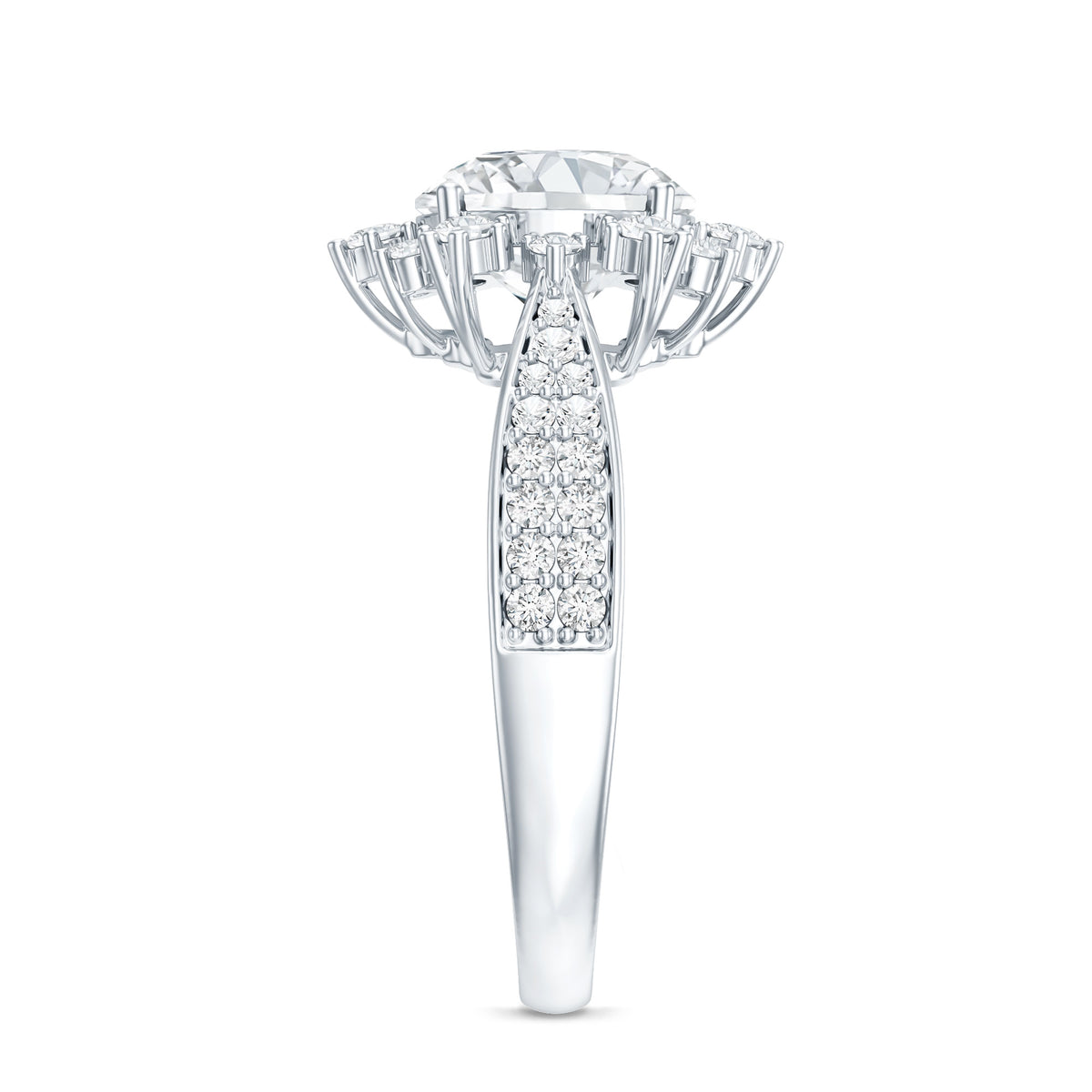 2 Carat Lab Grown Diamond Non Traditional Engagement Ring with IGI Certificate Lab - ( E-VS1 ) - Rosec Jewels