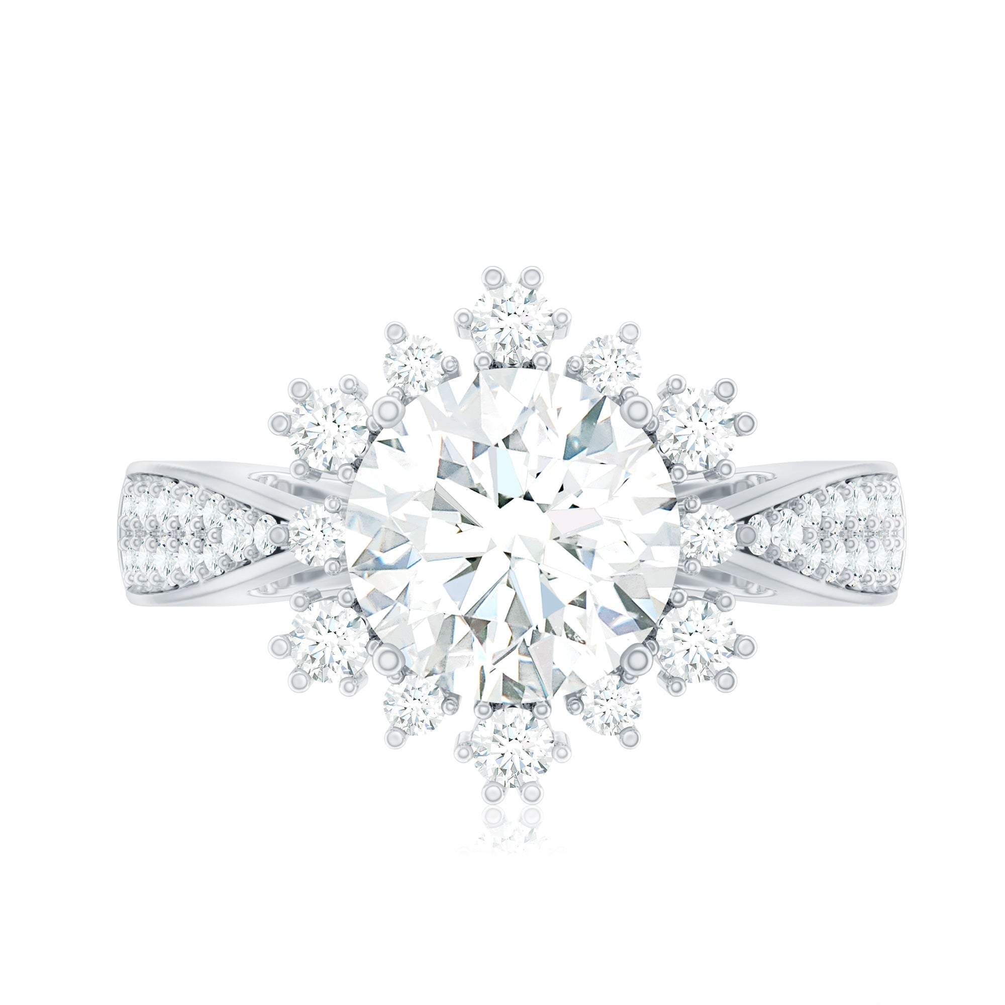 Certified 2 Carat Lab Grown Diamond Non Traditional Engagement Ring Lab - ( EF-VS ) - Rosec Jewels
