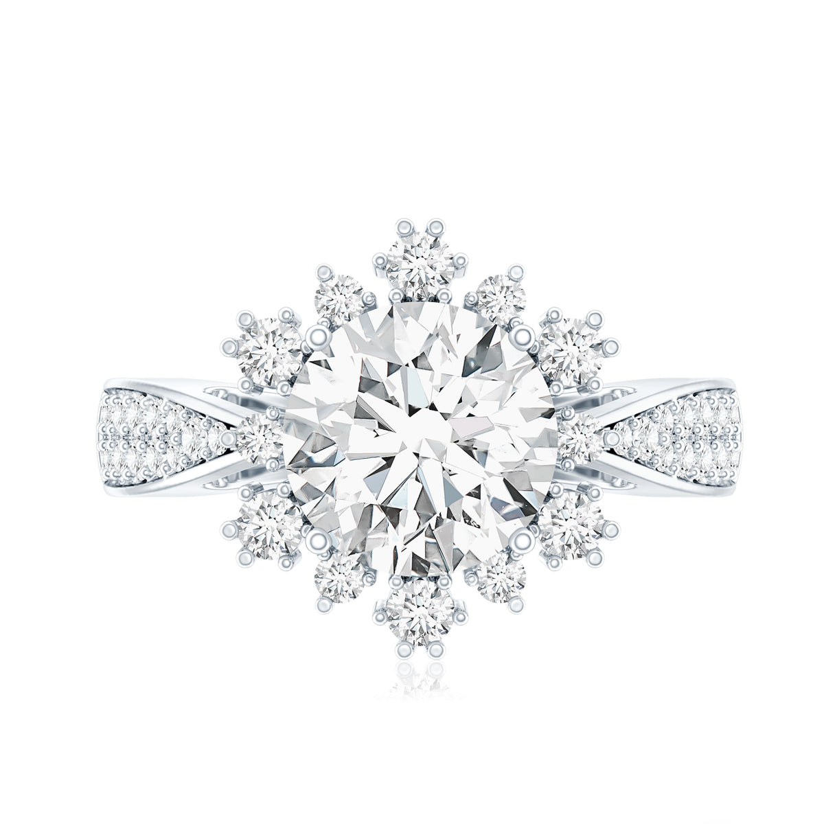 2 Carat Lab Grown Diamond Non Traditional Engagement Ring with IGI Certificate Lab - ( E-VS1 ) - Rosec Jewels