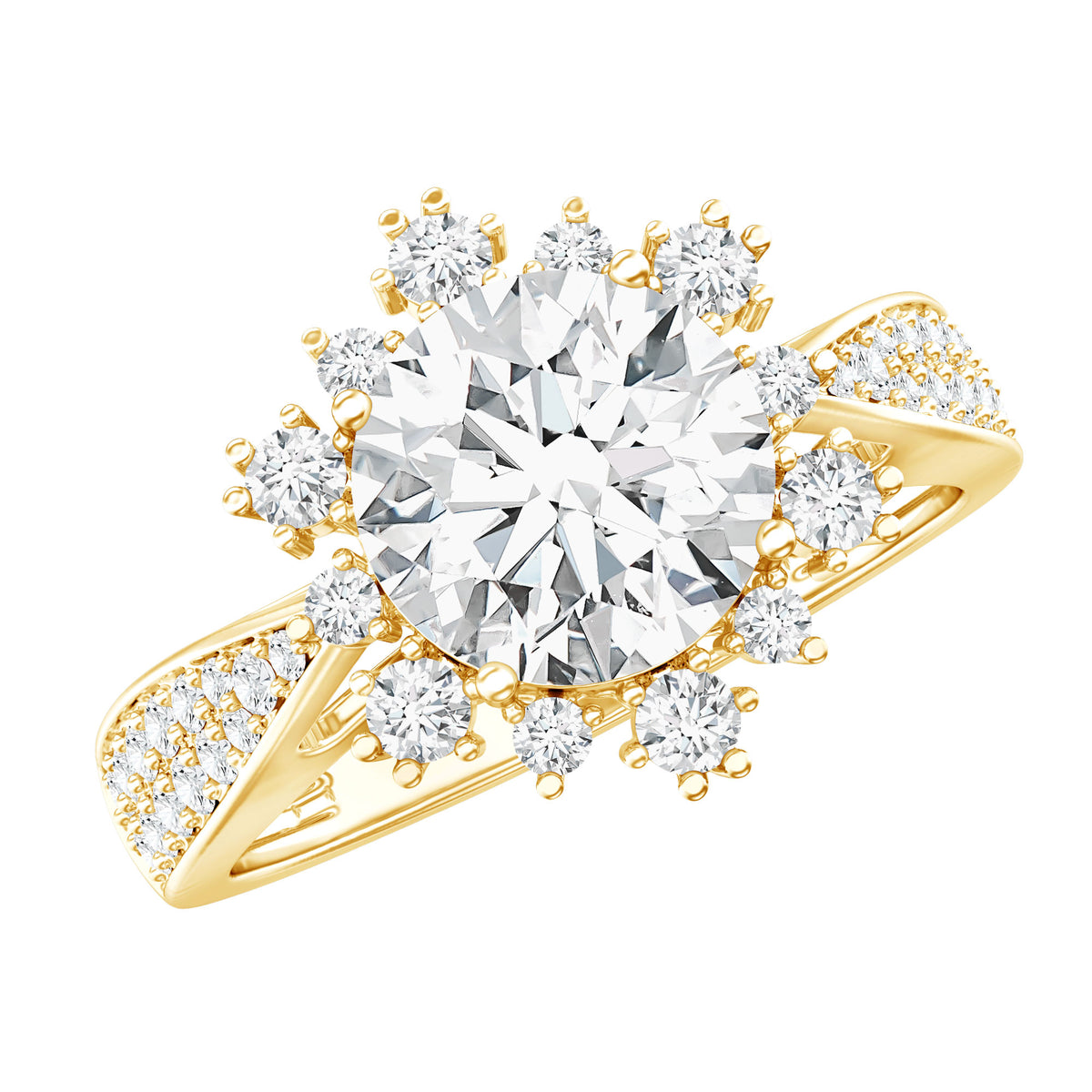 2 Carat Lab Grown Diamond Non Traditional Engagement Ring with IGI Certificate Lab - ( E-VS1 ) - Rosec Jewels