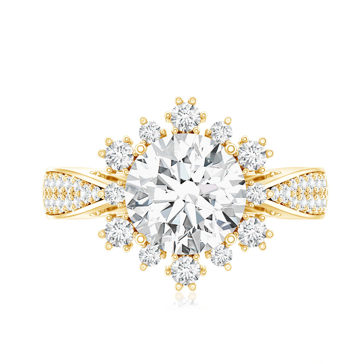 2 Carat Lab Grown Diamond Non Traditional Engagement Ring with IGI Certificate Lab - ( E-VS1 ) - Rosec Jewels