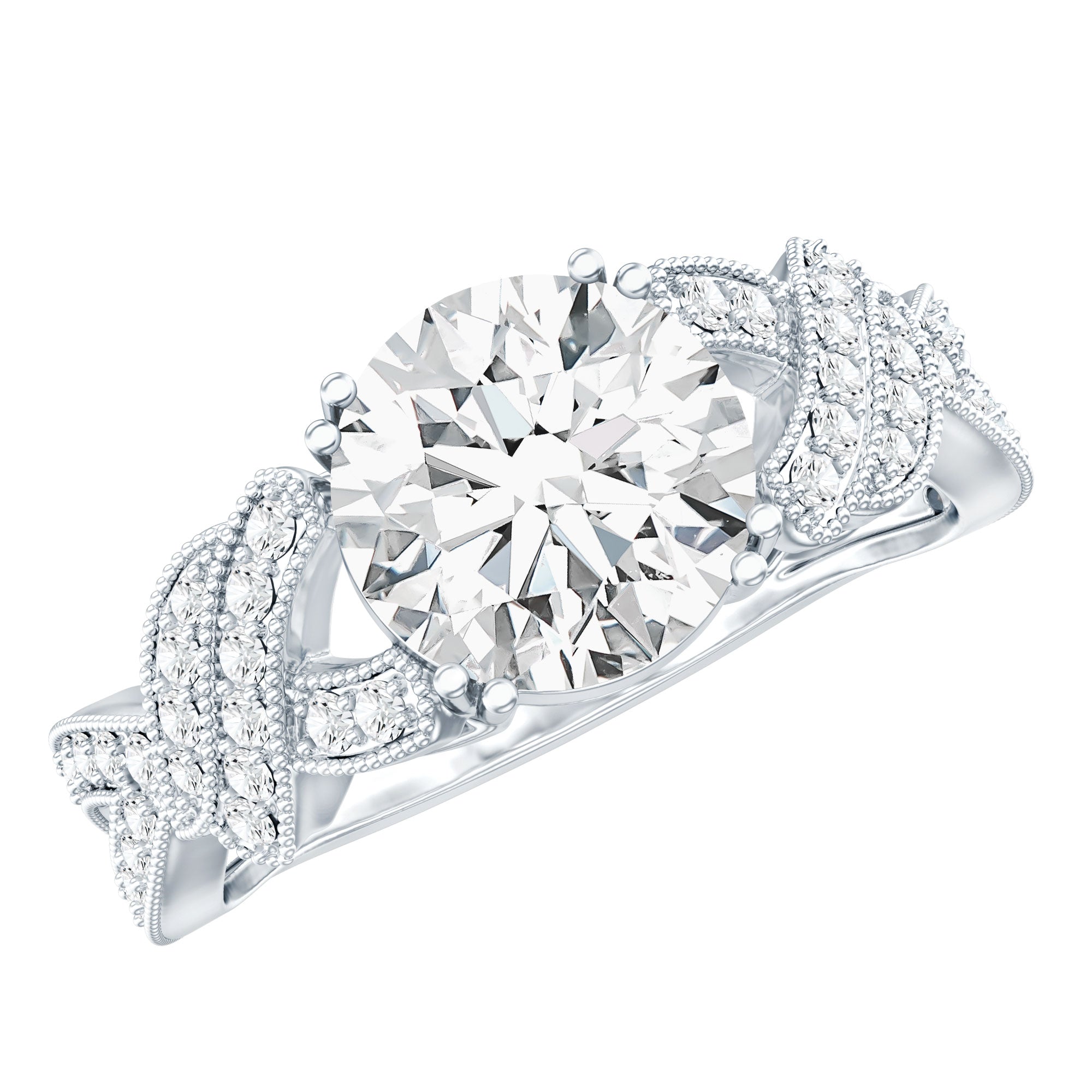 8 MM Solitaire Lab Grown Diamond Non Traditional Engagement Ring