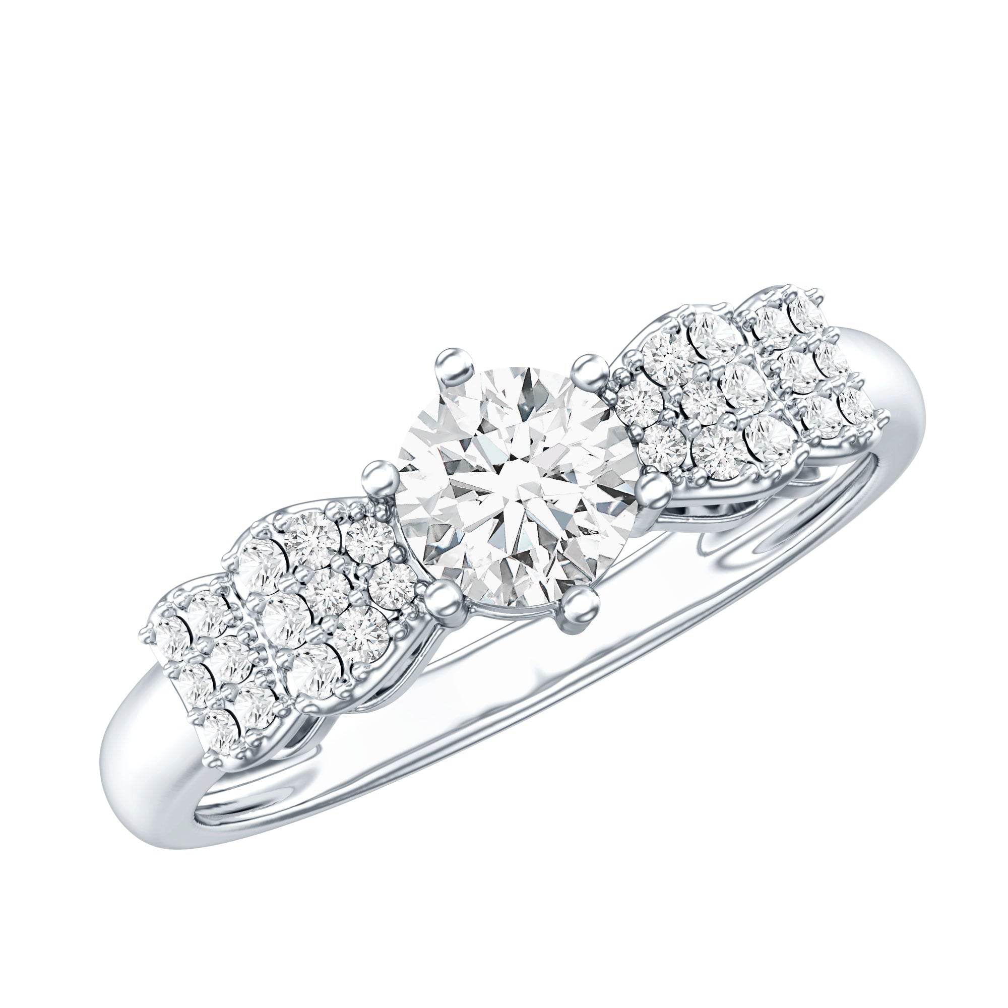 Certified Lab Grown Diamond Bow Engagement Ring Lab - ( EF-VS ) - Rosec Jewels