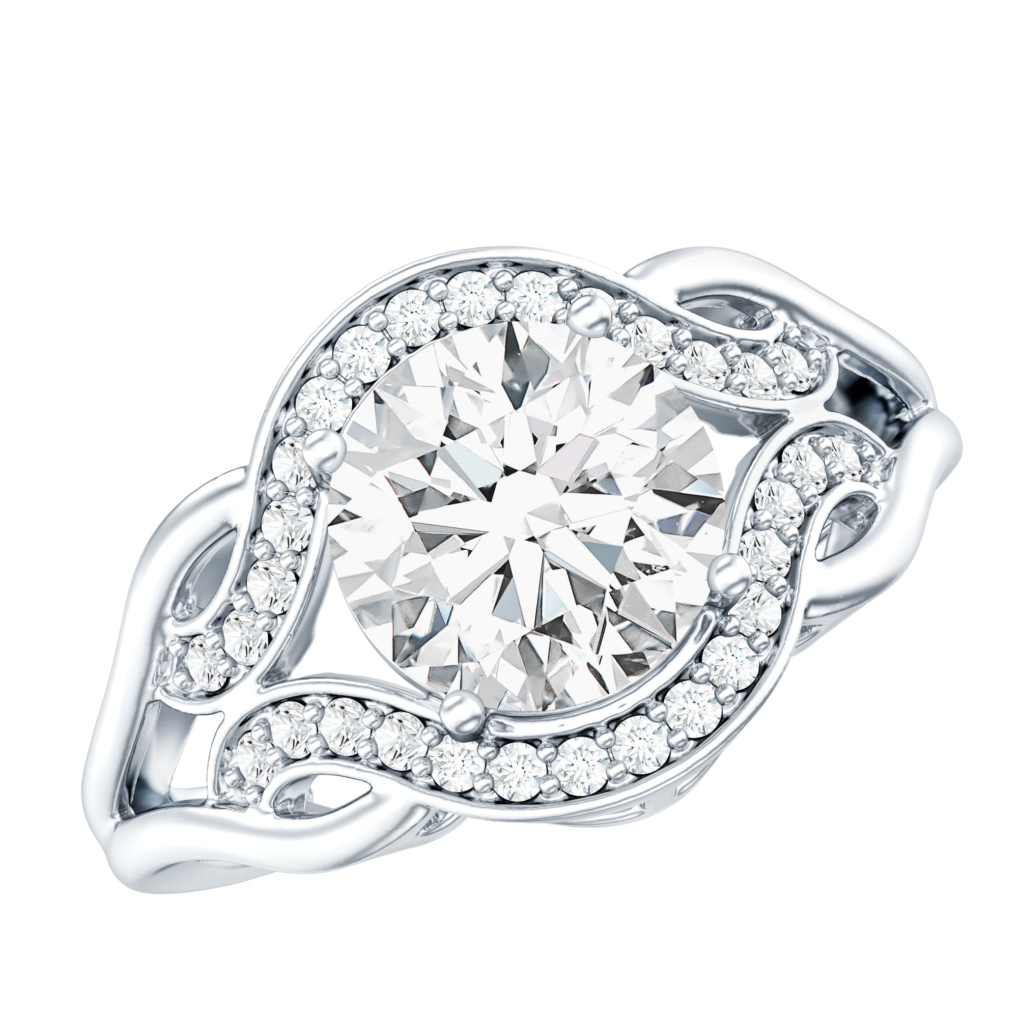 2 Carat Lab Grown Diamond Art Deco Engagement Ring