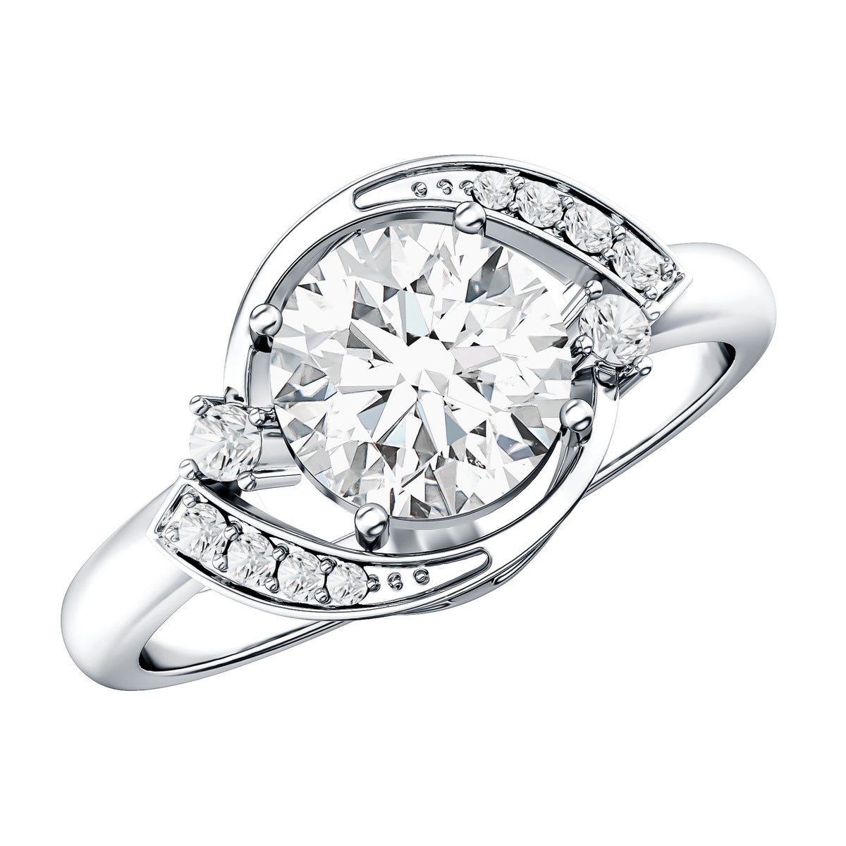 2 Carat Lab Grown Diamond Bypass Engagement Ring