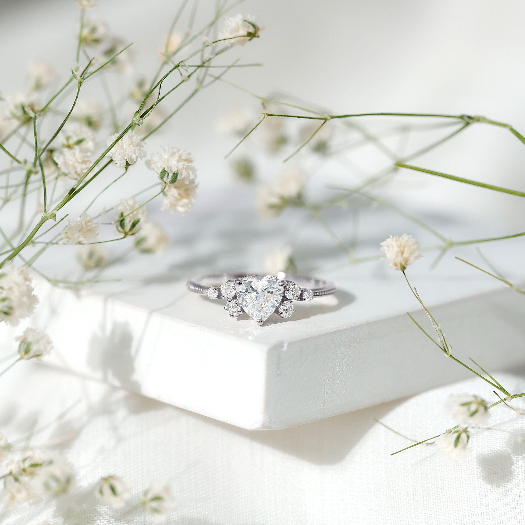 Rosec Jewels-Lab Grown Diamond 6 MM Heart Shaped Engagement Ring