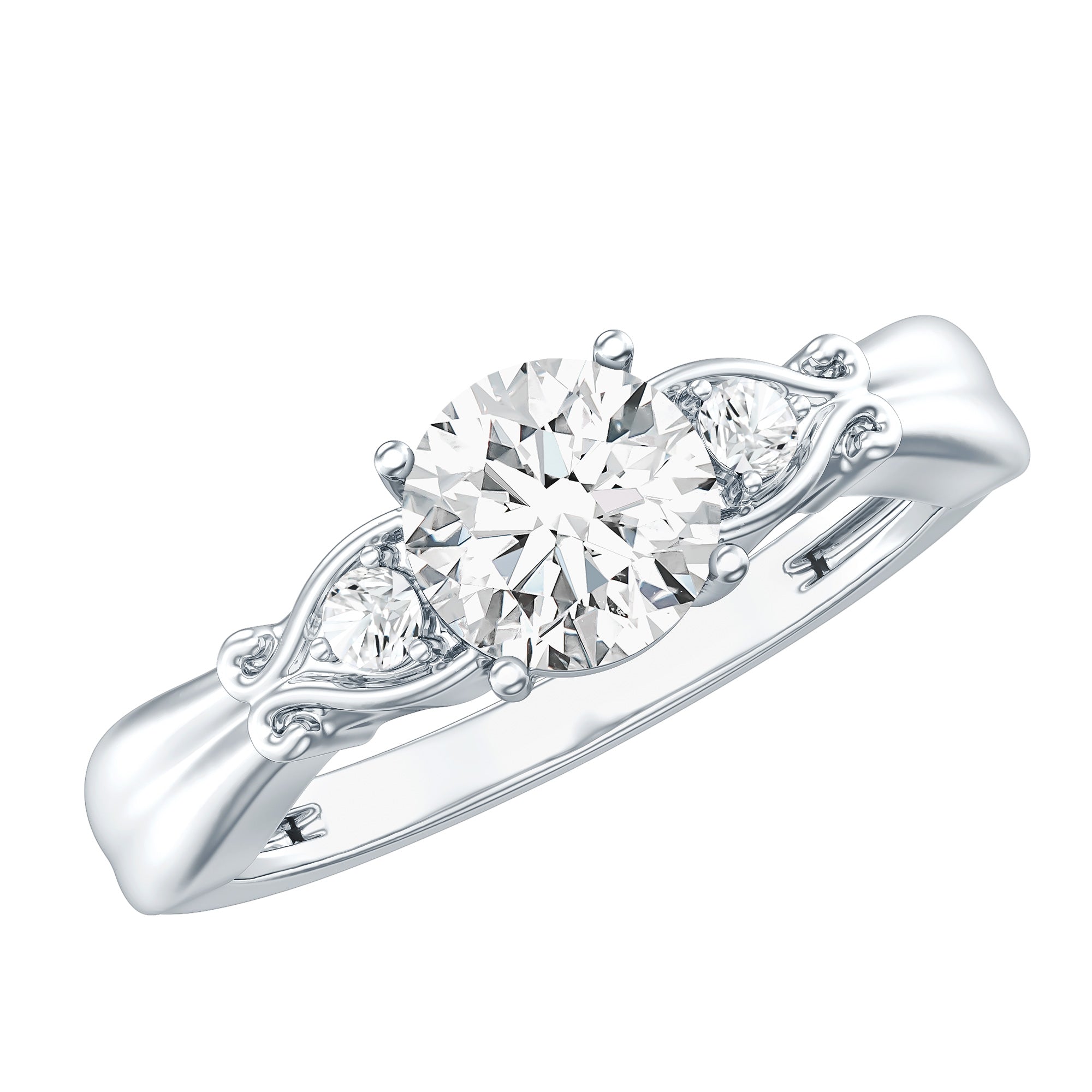 Certified 6 MM Lab Grown Diamond 4 Prong Engagement Ring Lab - ( EF-VS ) - Rosec Jewels