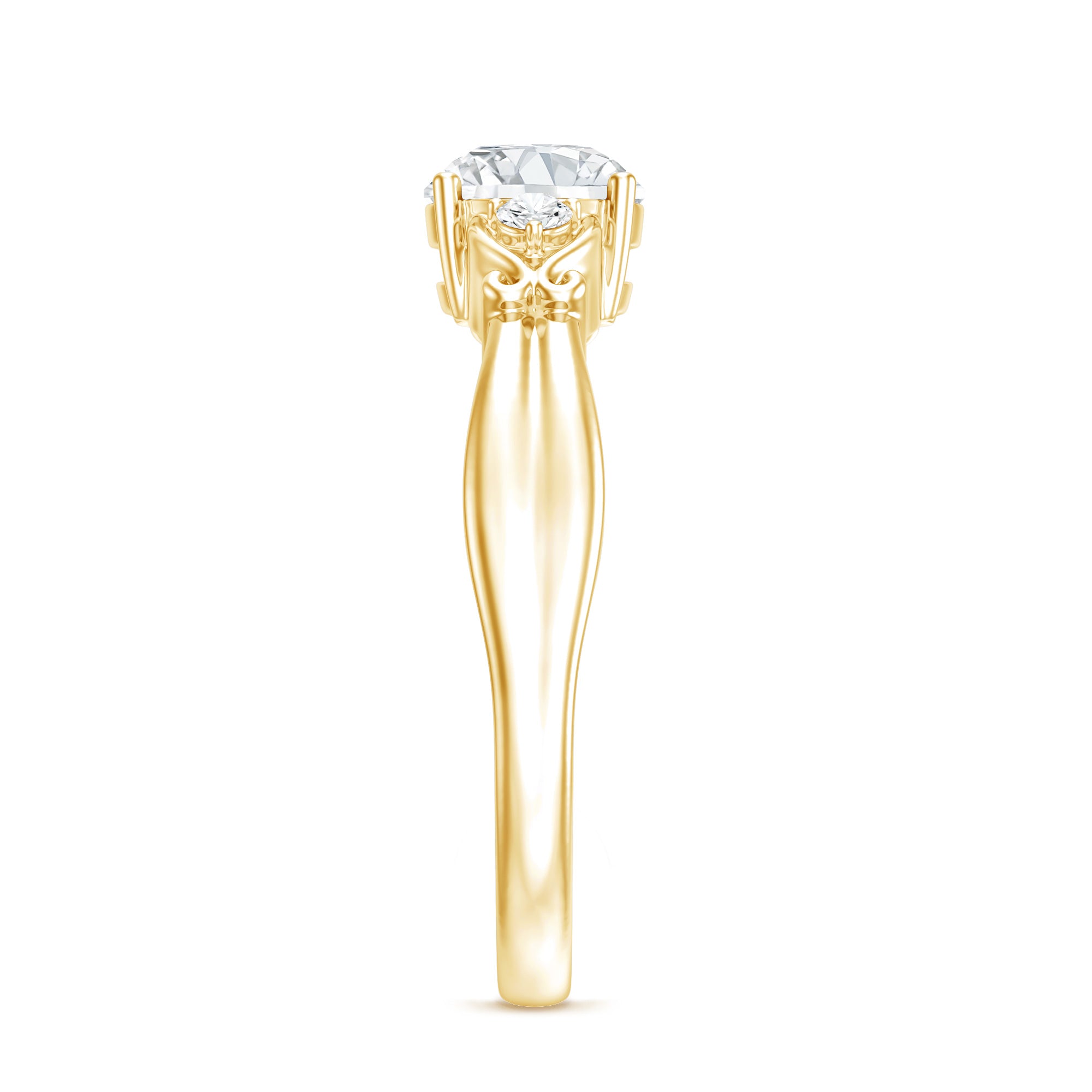 Certified 6 MM Lab Grown Diamond 4 Prong Engagement Ring Lab - ( EF-VS ) - Rosec Jewels