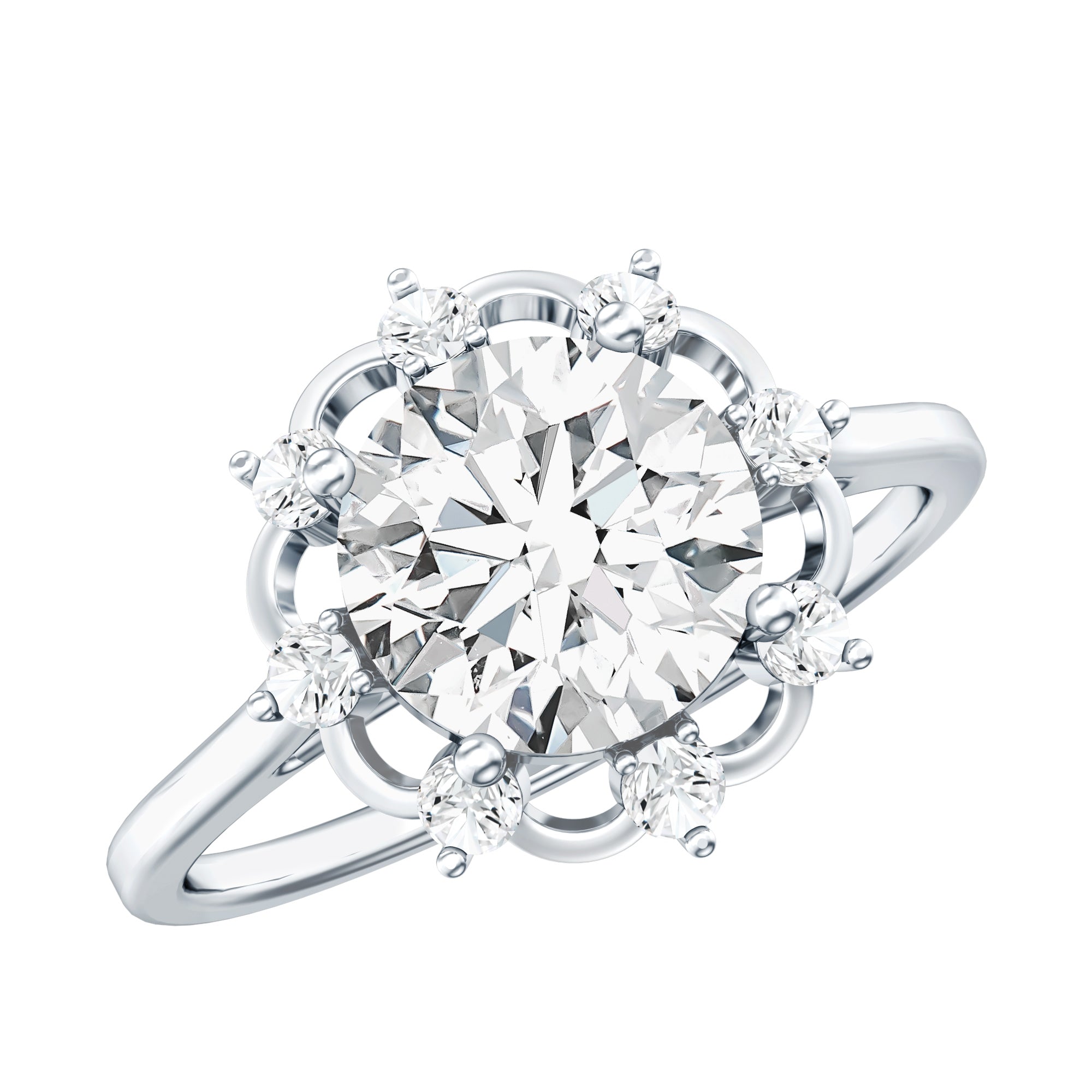 8 MM Lab Grown Diamond Statement Engagement Ring