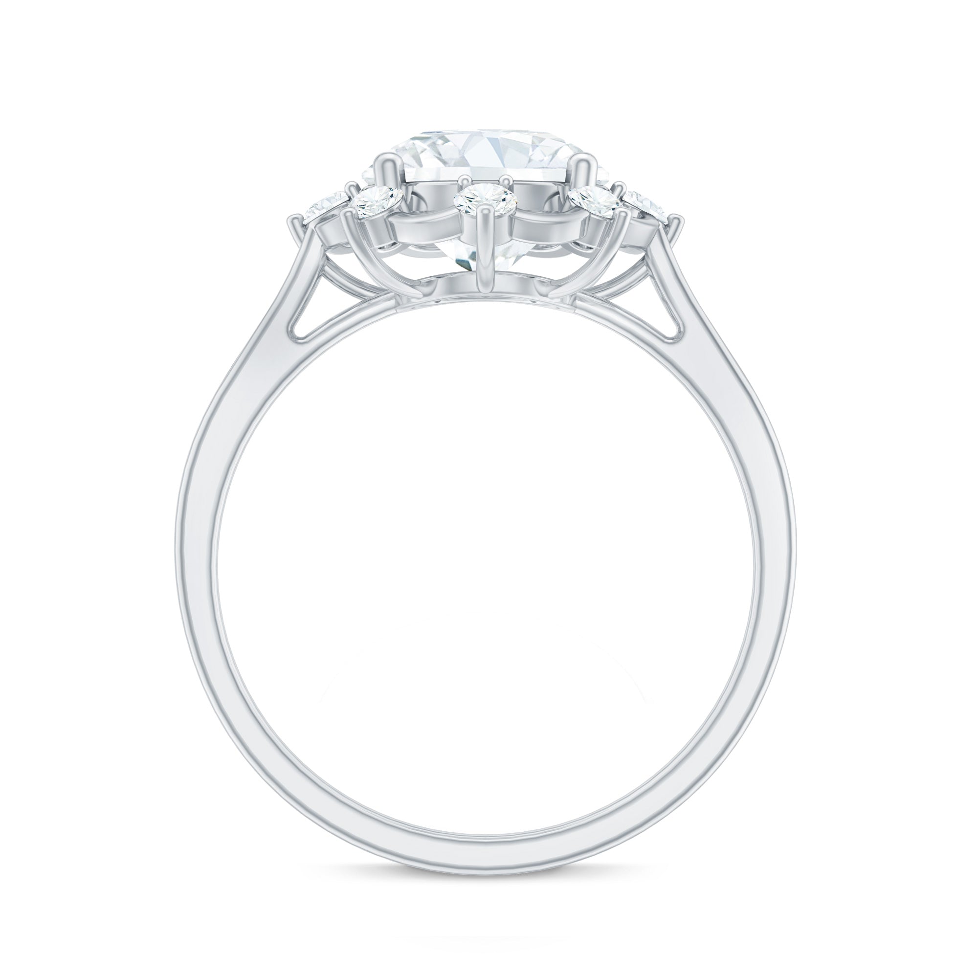 8 MM Lab Grown Diamond Statement Engagement Ring Lab - ( EF-VS ) - Rosec Jewels