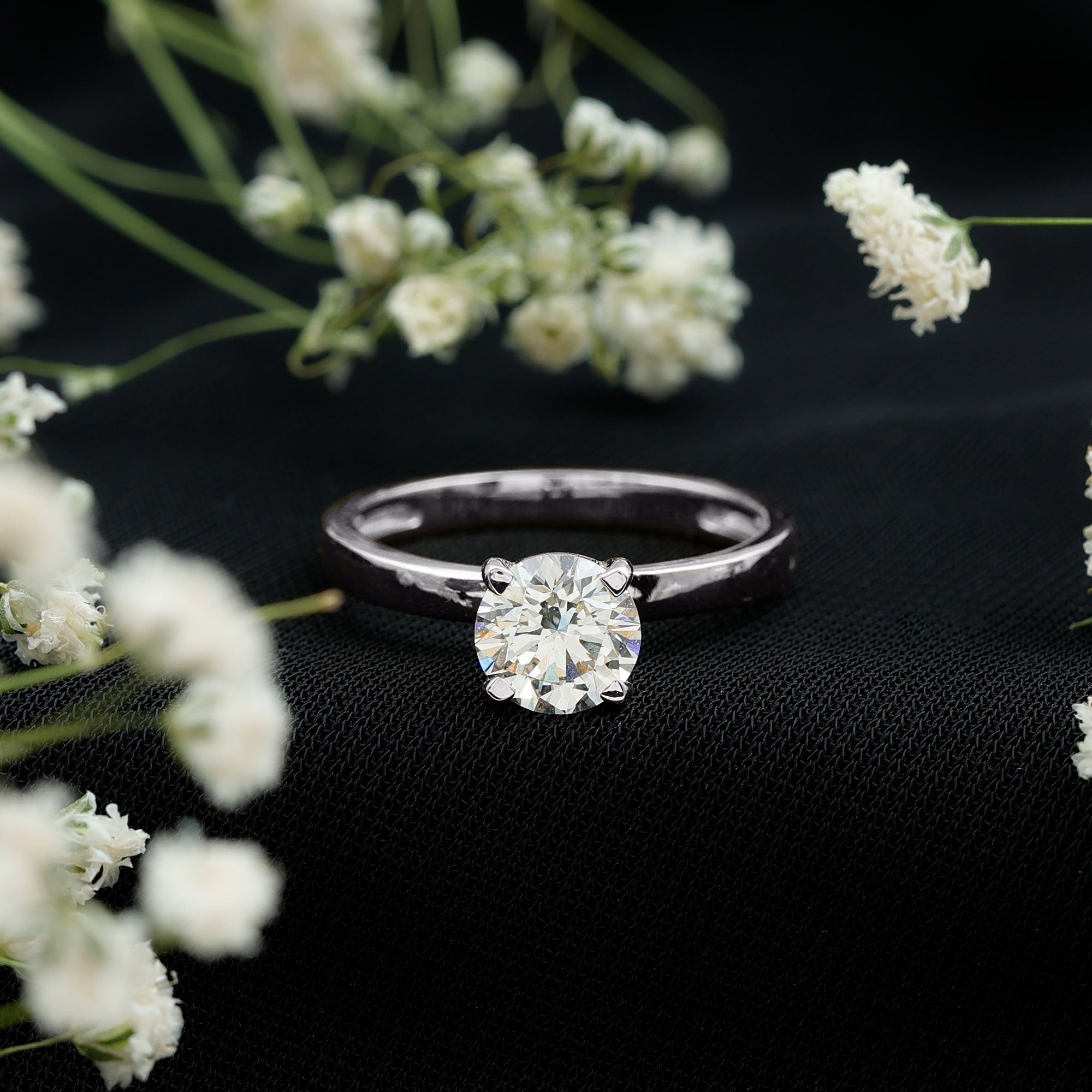 Lab Grown Diamond 1 Carat Engagement Ring For Women Lab - ( EF-VS ) - Rosec Jewels