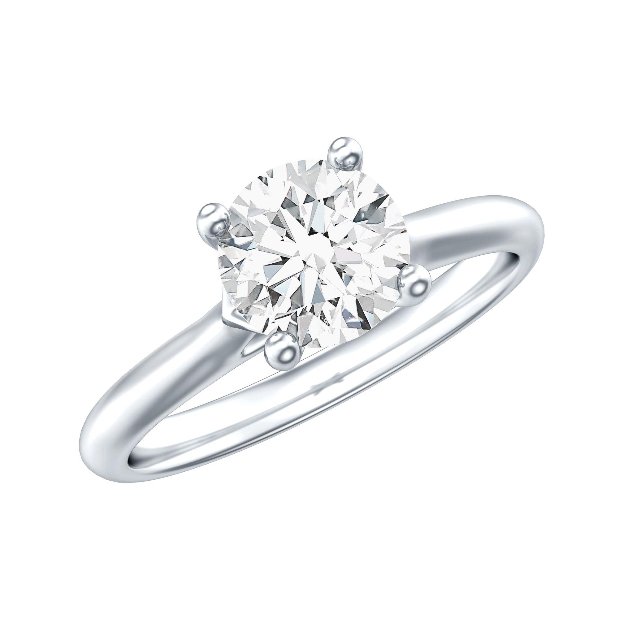 Certified Lab Grown Diamond 6 MM Circle Engagement Ring Lab - ( EF-VS ) - Rosec Jewels